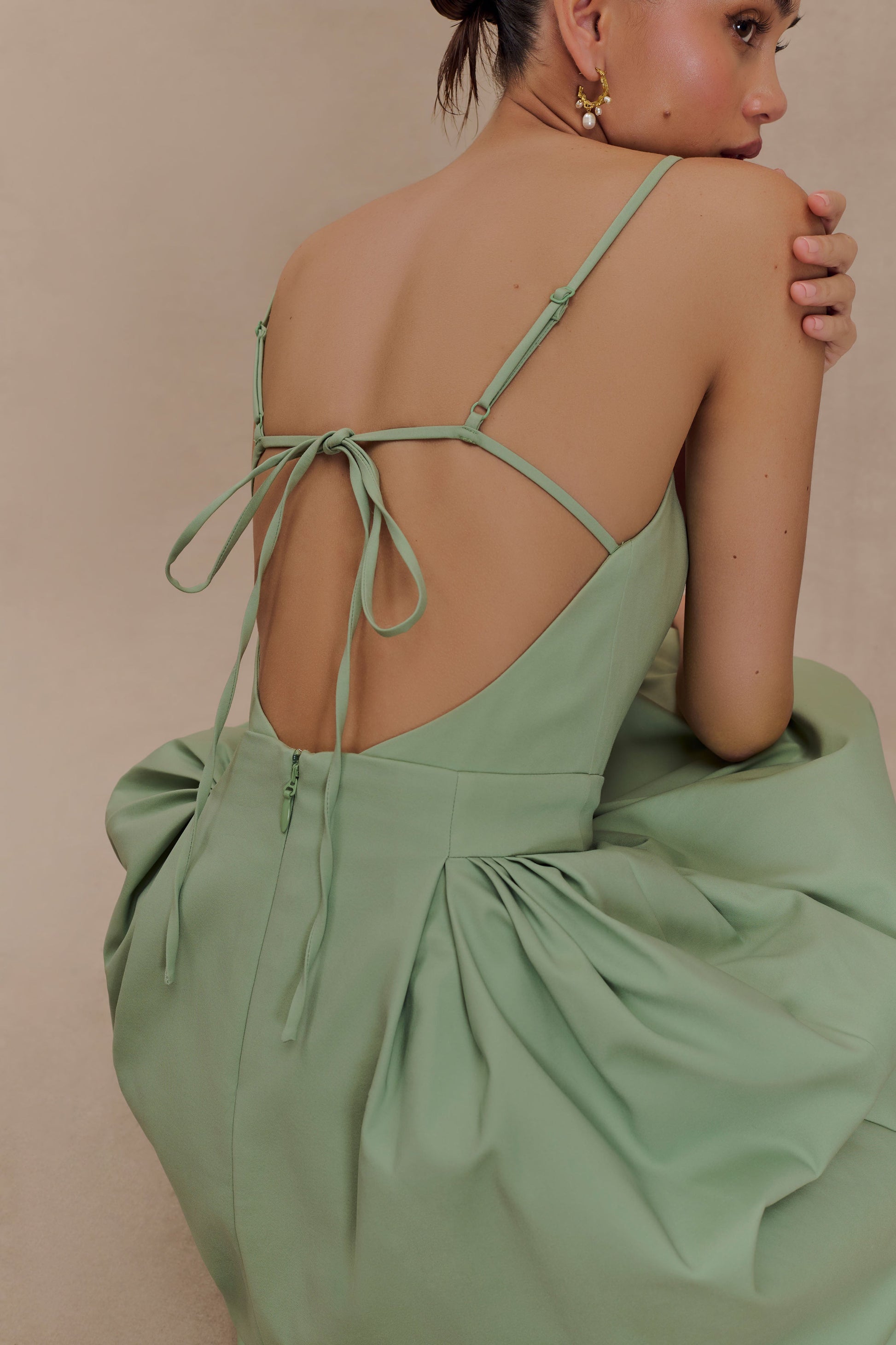 Rebecca Cotton Midi Dress - Basil #4