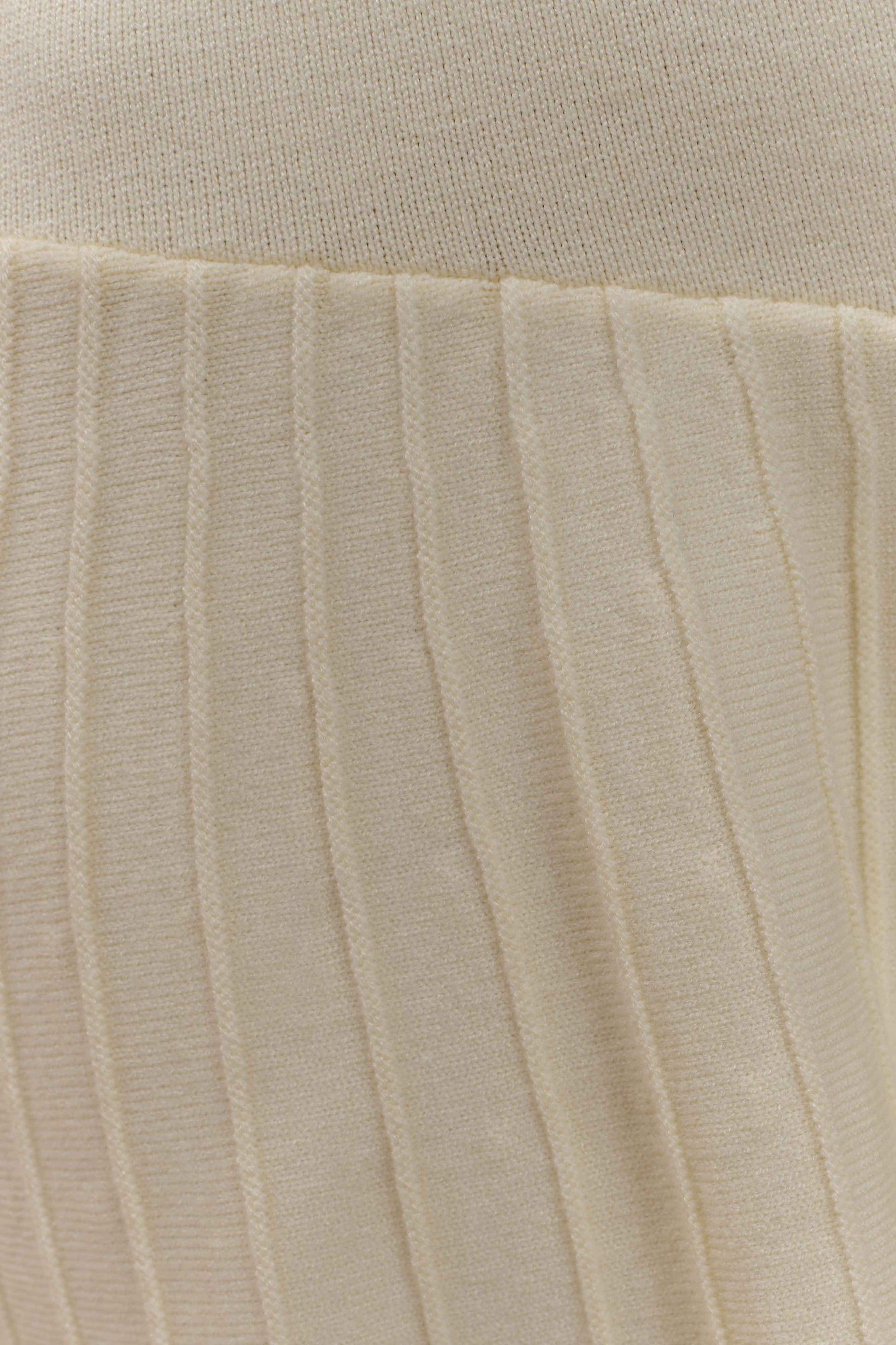 Blair Knit Mini Dress With Pleats - Ivory #8