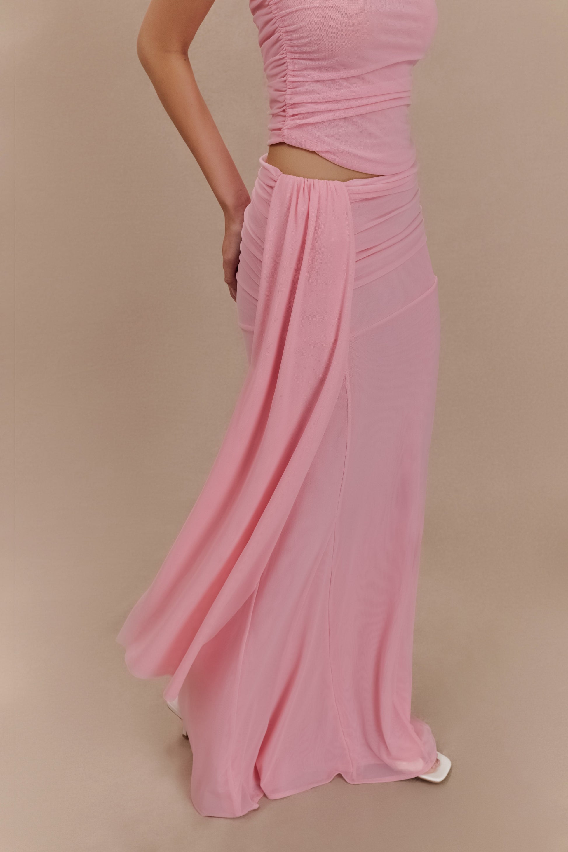 Arna Mesh Maxi Skirt - Candy Pink #3