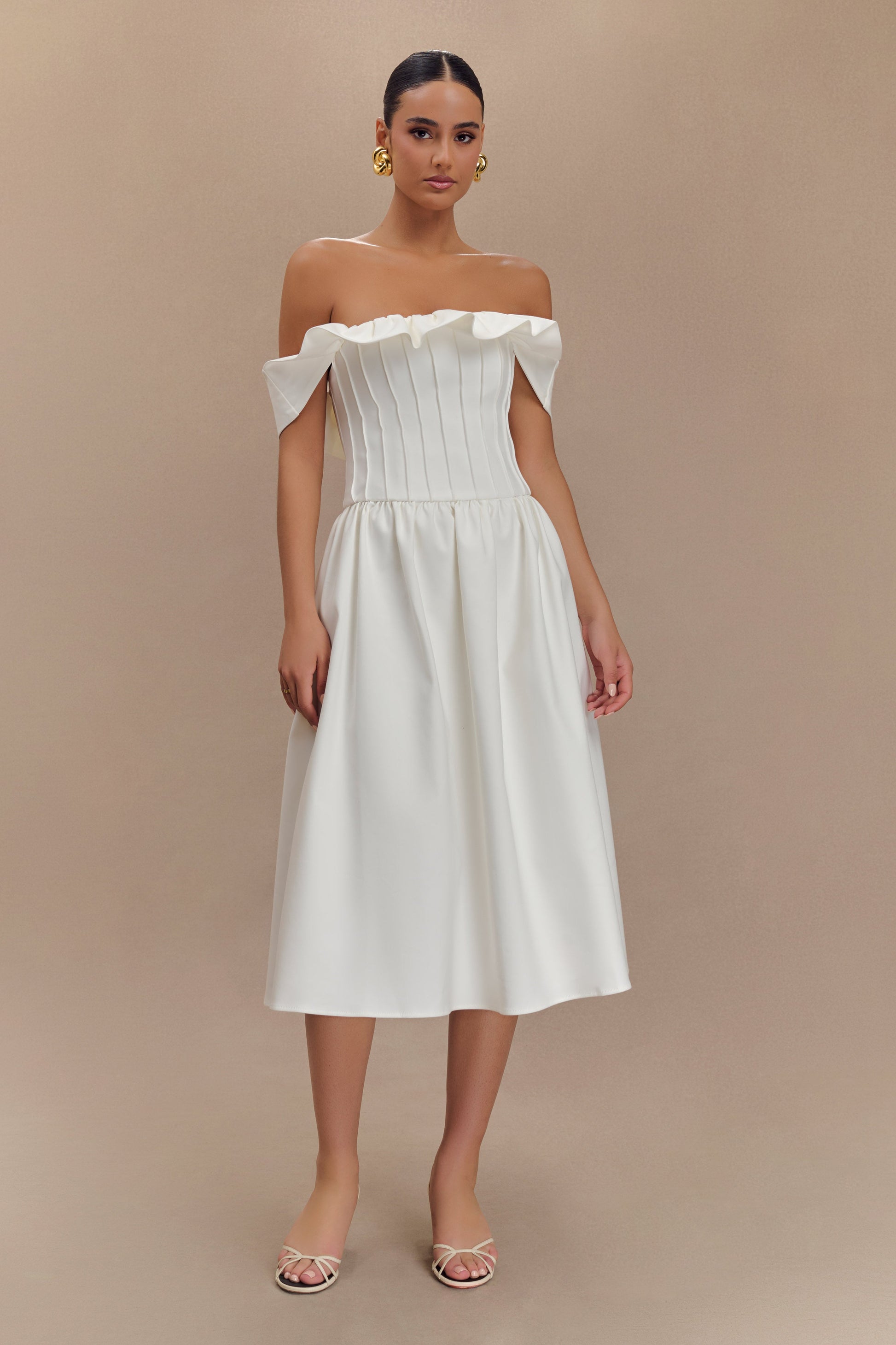 Orla Strapless Cotton Midi Dress - White #5