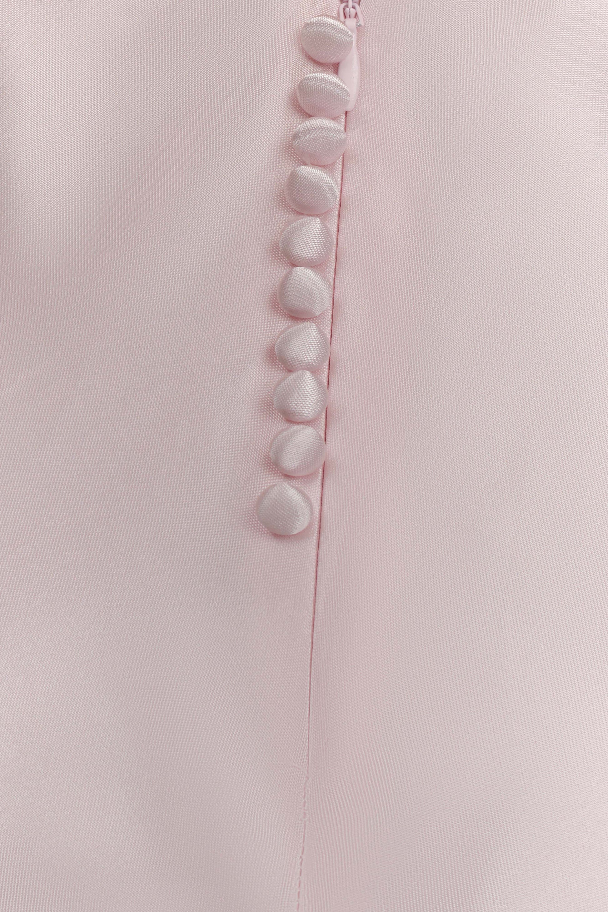 Esther Iridescent Satin Cowl Maxi Dress - Pale Pink #7