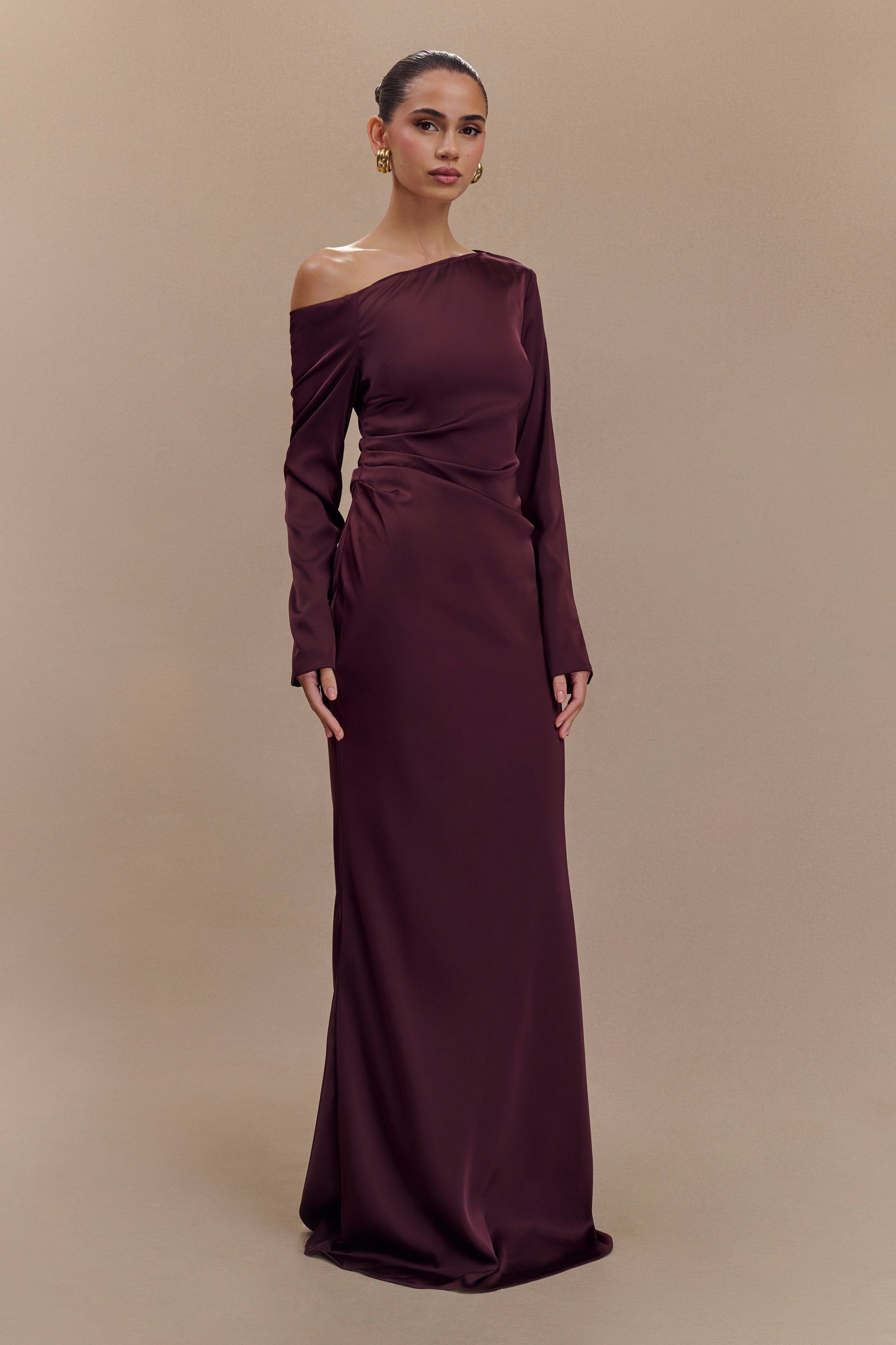 Avery Long Sleeve Maxi Dress - Plum #2