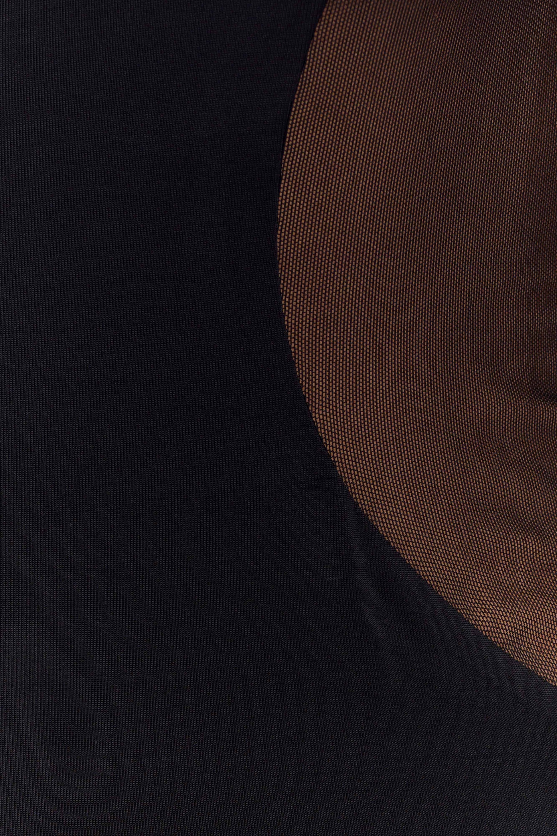 Massie Slinky And Mesh Maxi Dress - Black #7