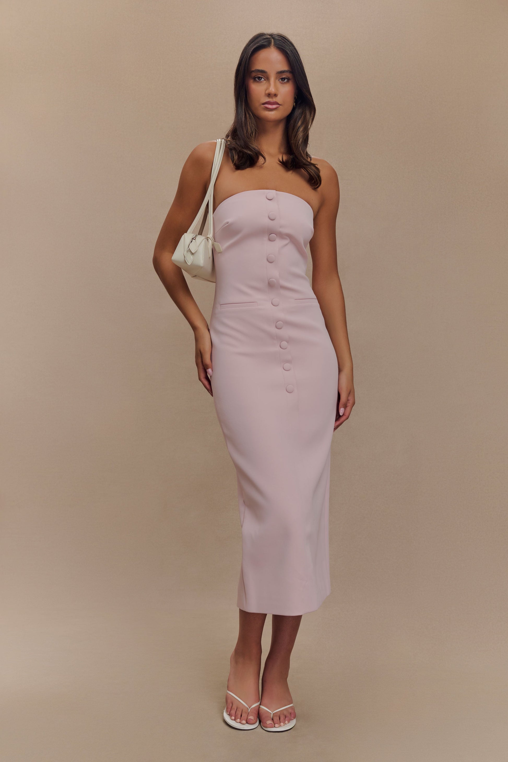 Sussan Strapless Midi Dress - Powder Pink #5