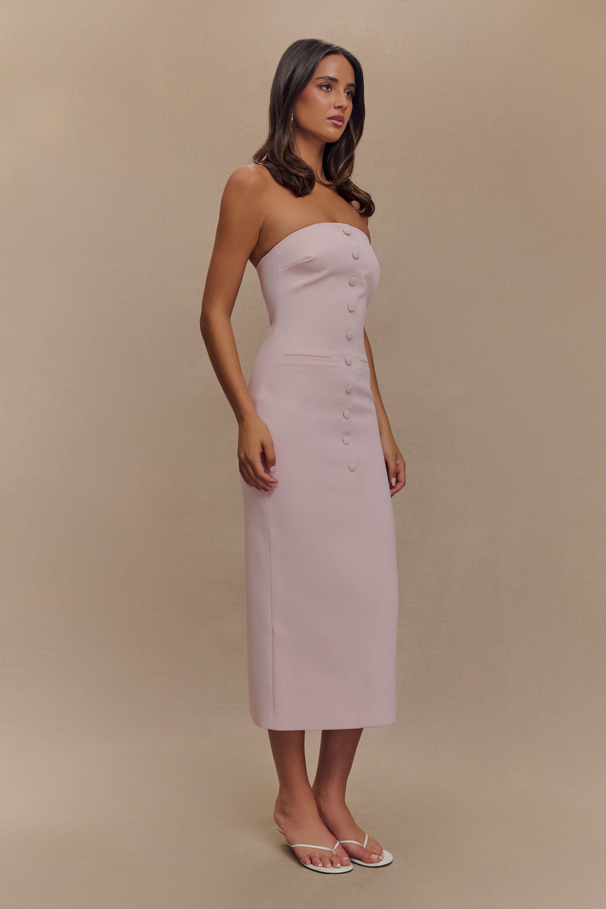 Sussan Strapless Midi Dress - Powder Pink #4
