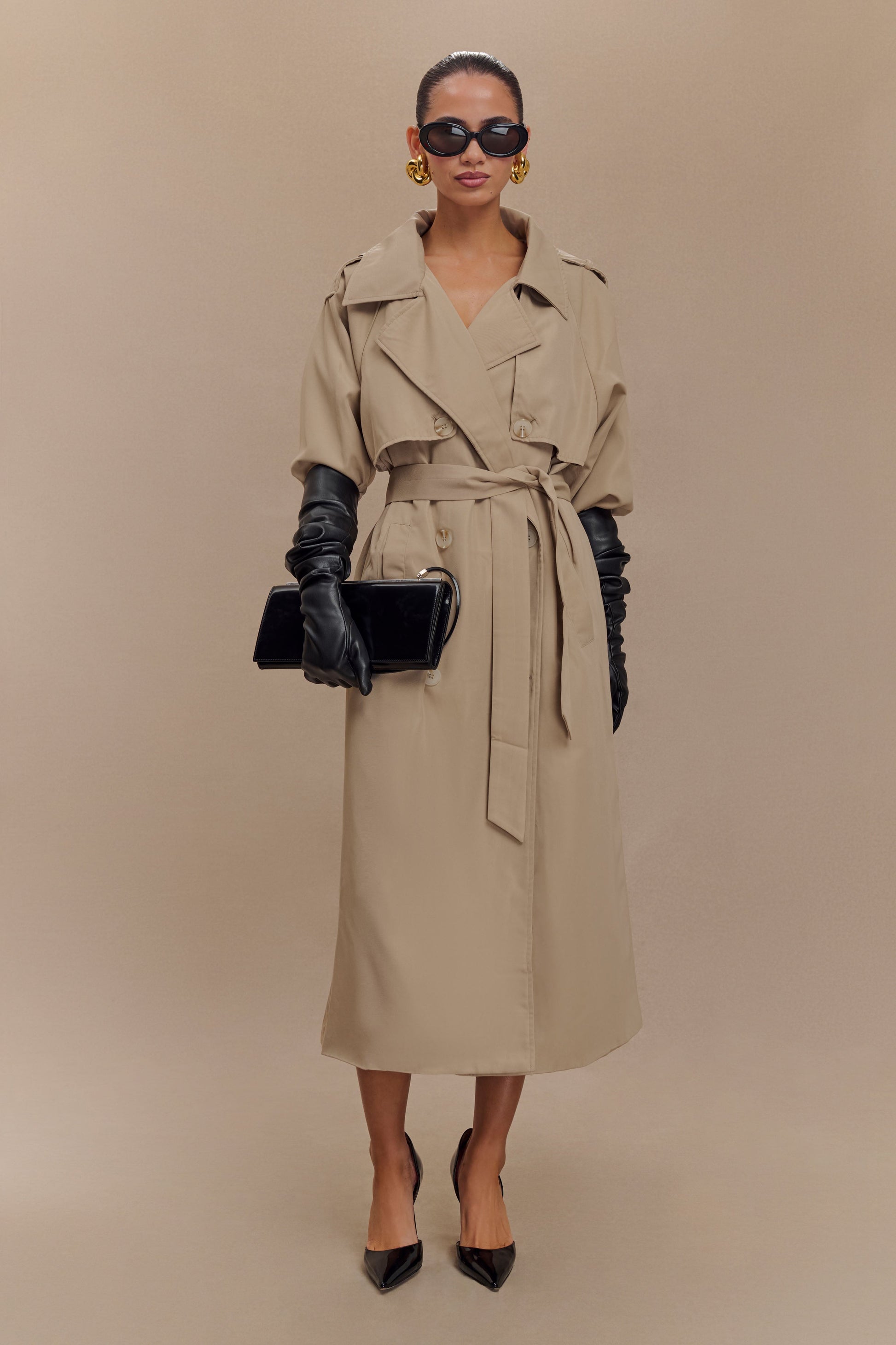 Jasper Faux Leather Elbow Length Gloves - Black #4