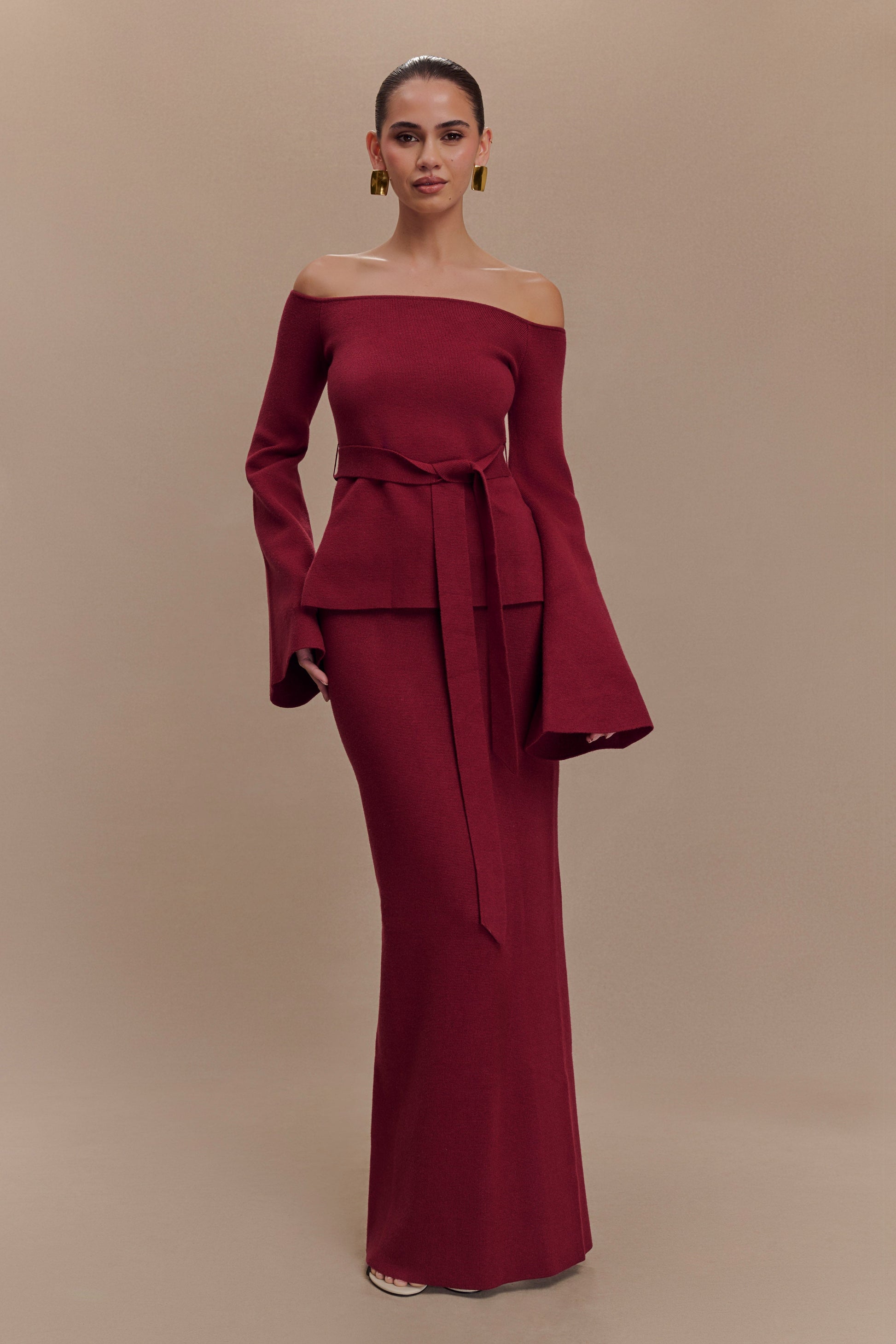 Kyle Knit Maxi Skirt - Cherry Red #4