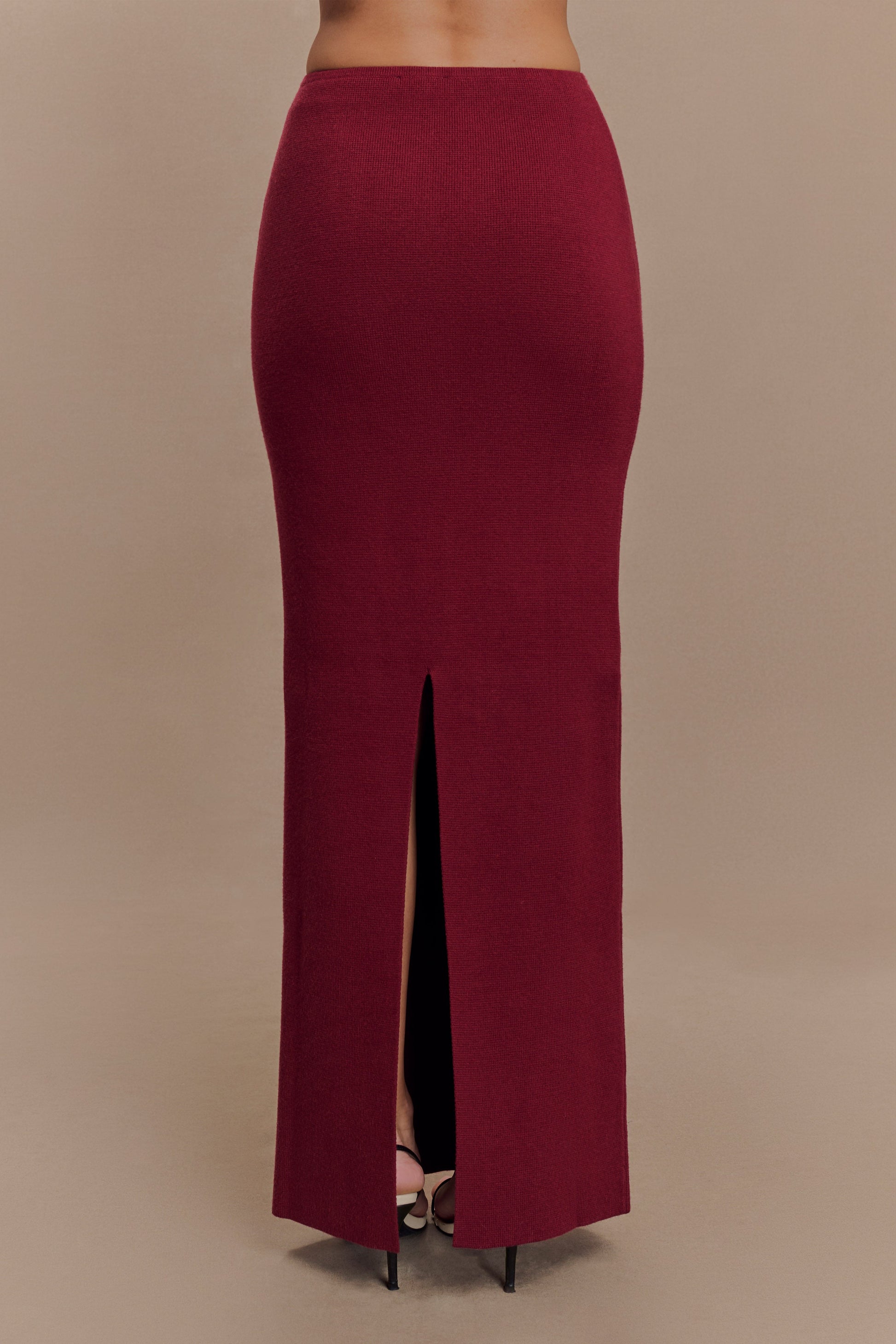Kyle Knit Maxi Skirt - Cherry Red #2