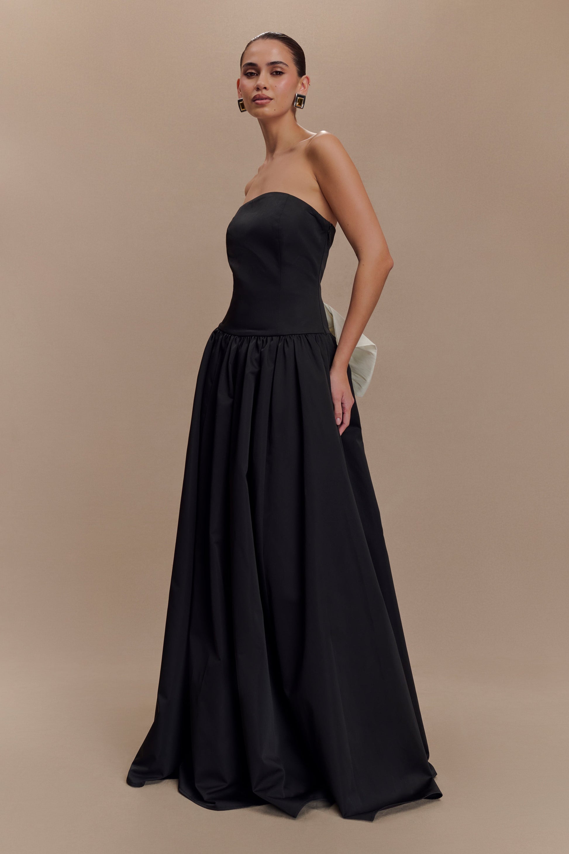 Frances Strapless Bow Maxi Dress - Black #4
