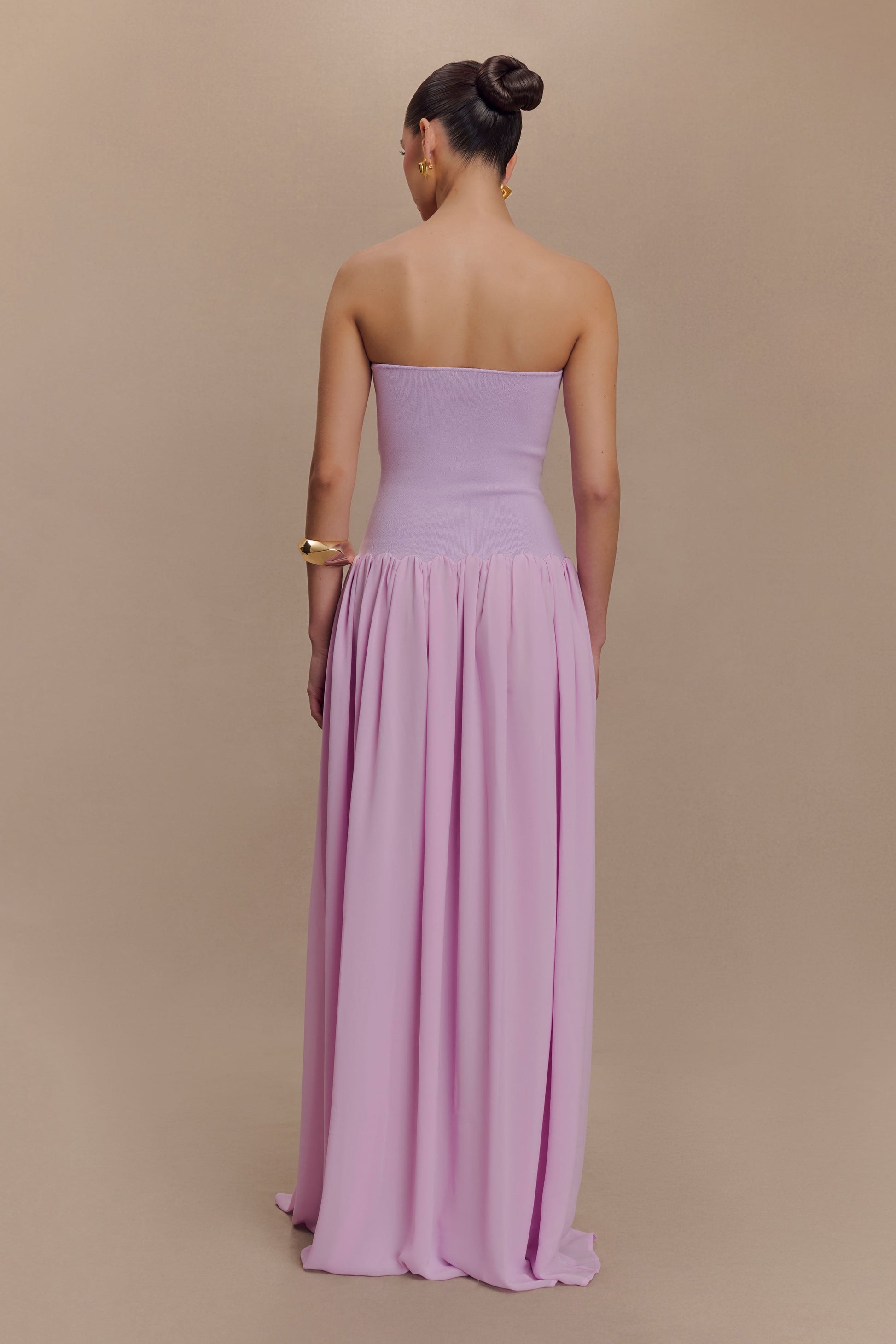 Lyanna Knit And Chiffon Strapless Maxi Dress - Lilac #2