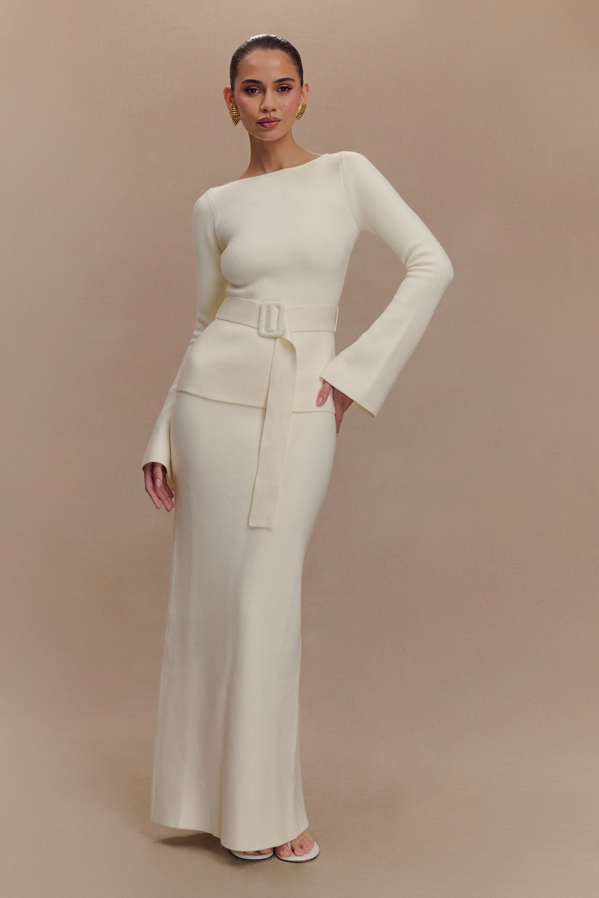 Kyle Knit Maxi Skirt - Ivory #5