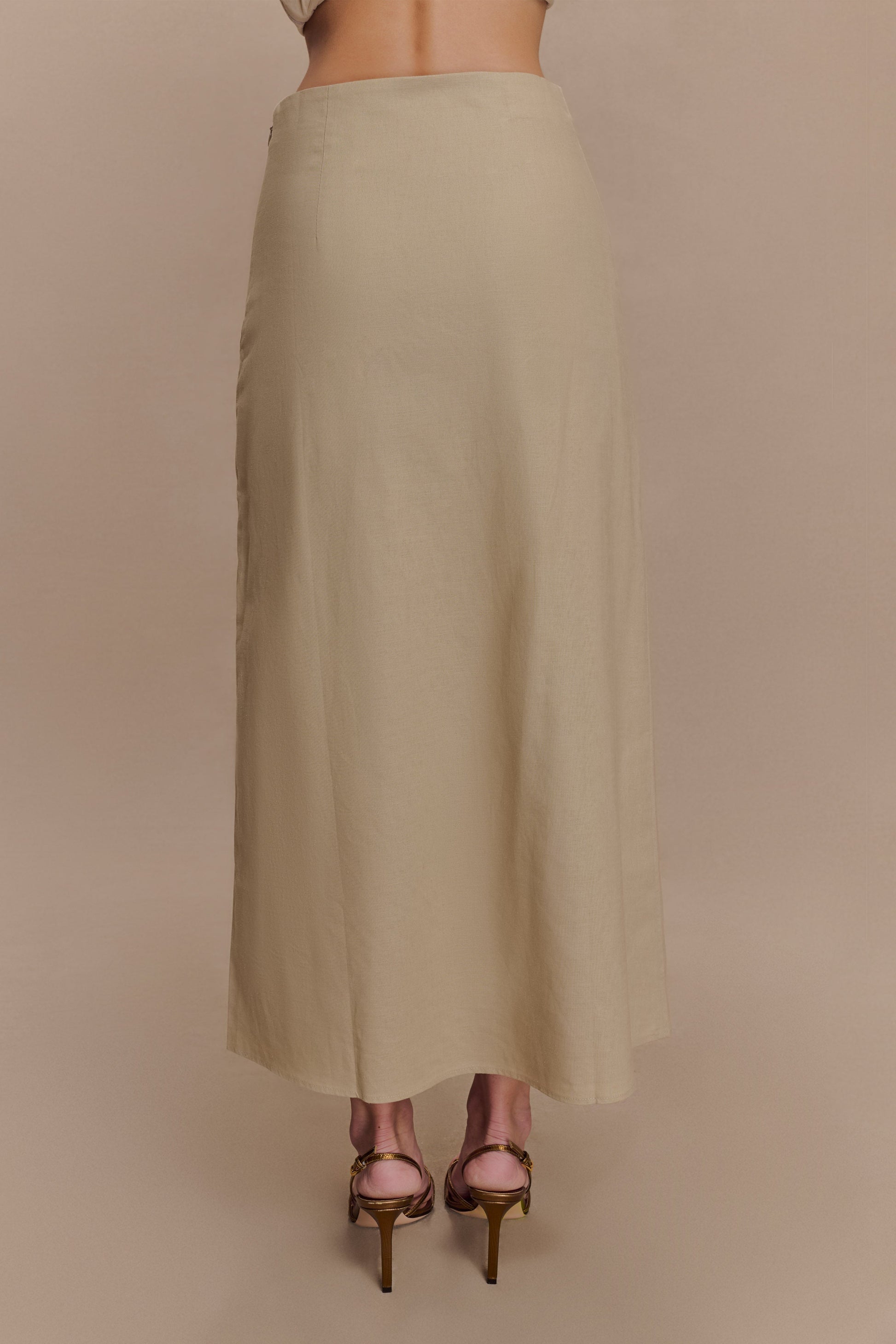 Dora Linen Midi Skirt - Natural #2