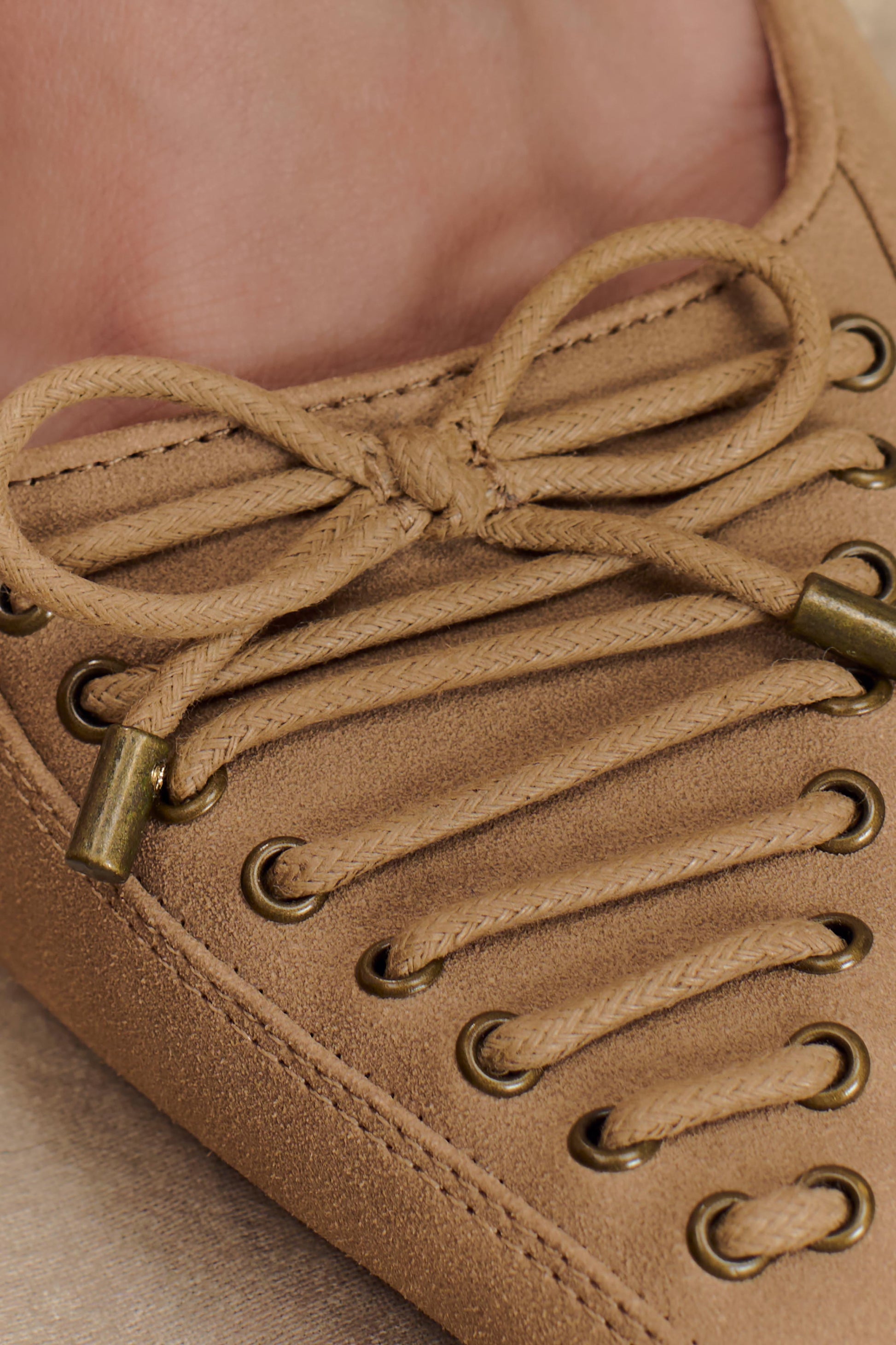 Joanne Suede Lace Up Heels - Camel #7