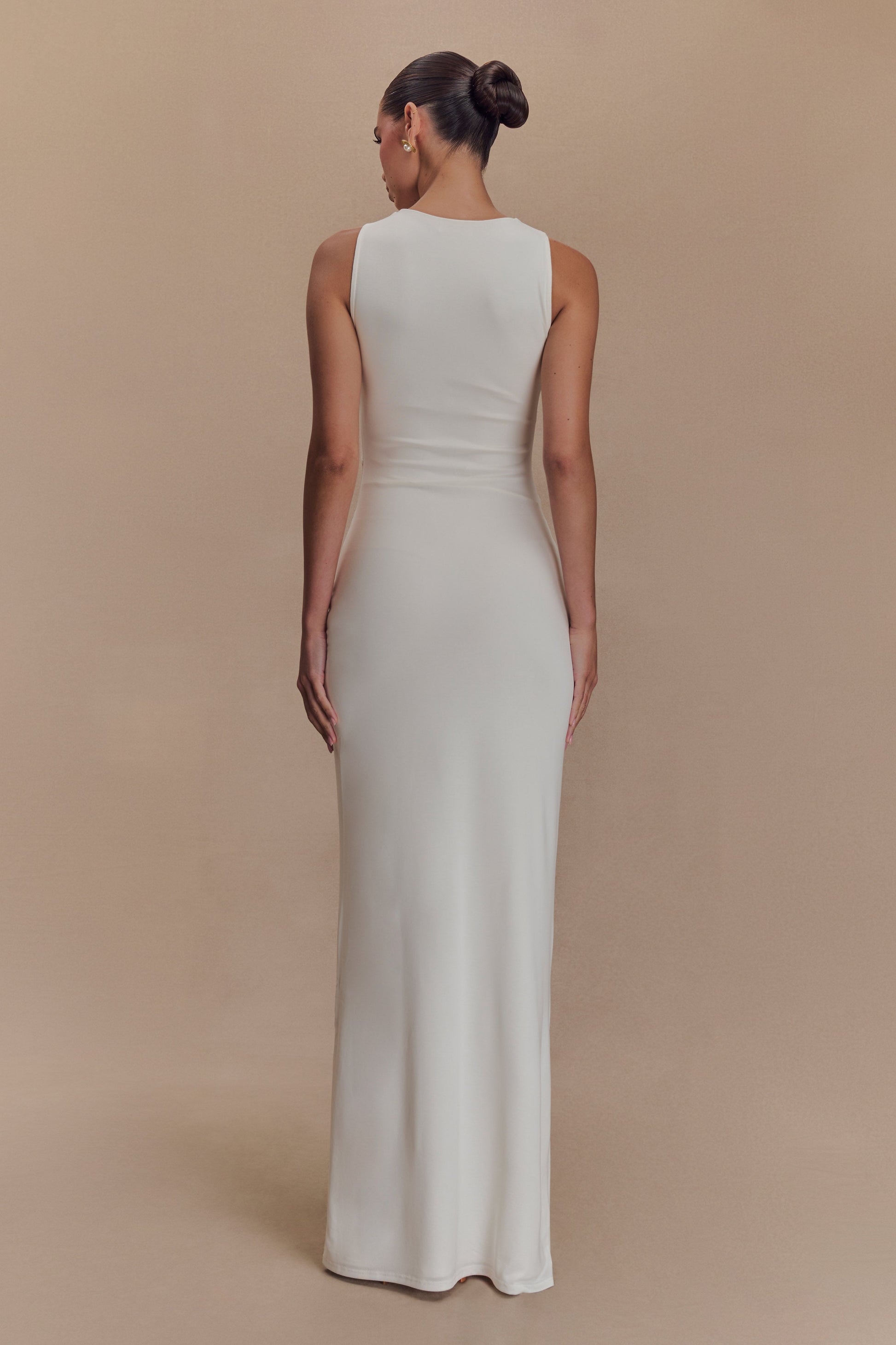 Kassidy Peached Jersey Maxi Dress - Ivory #2