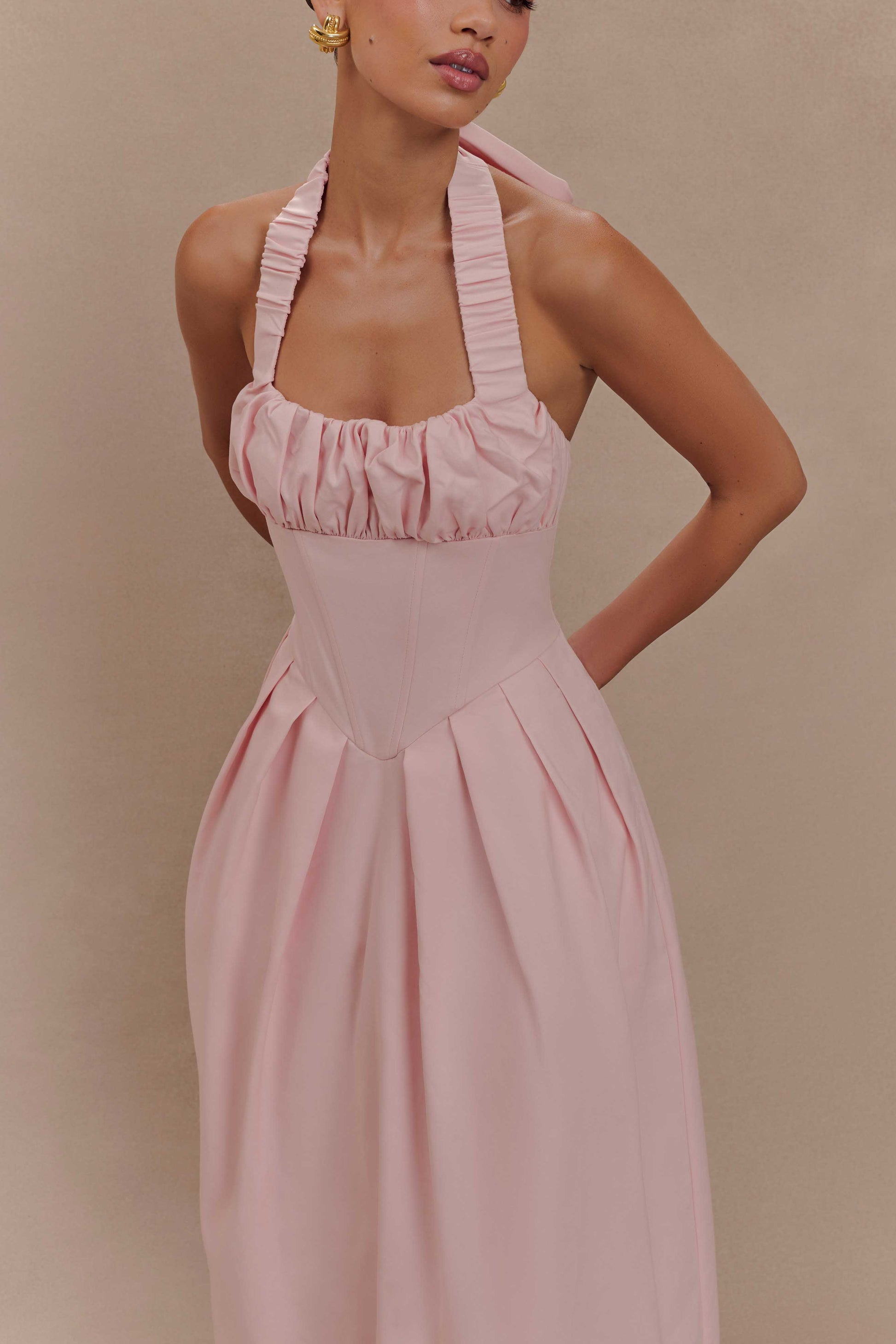 Candy Halter Midi Dress - Ballet Pink #3