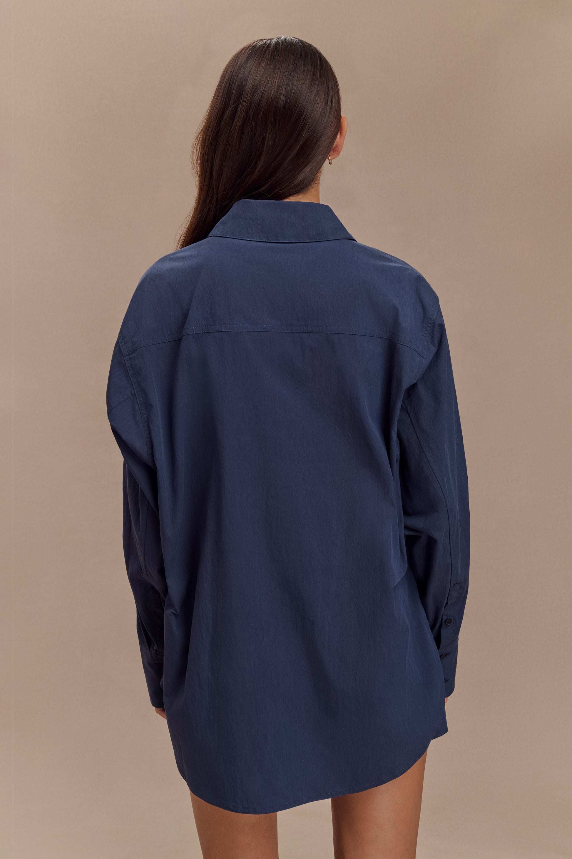 Campbell Cotton Oversized Shirt - Navy #3