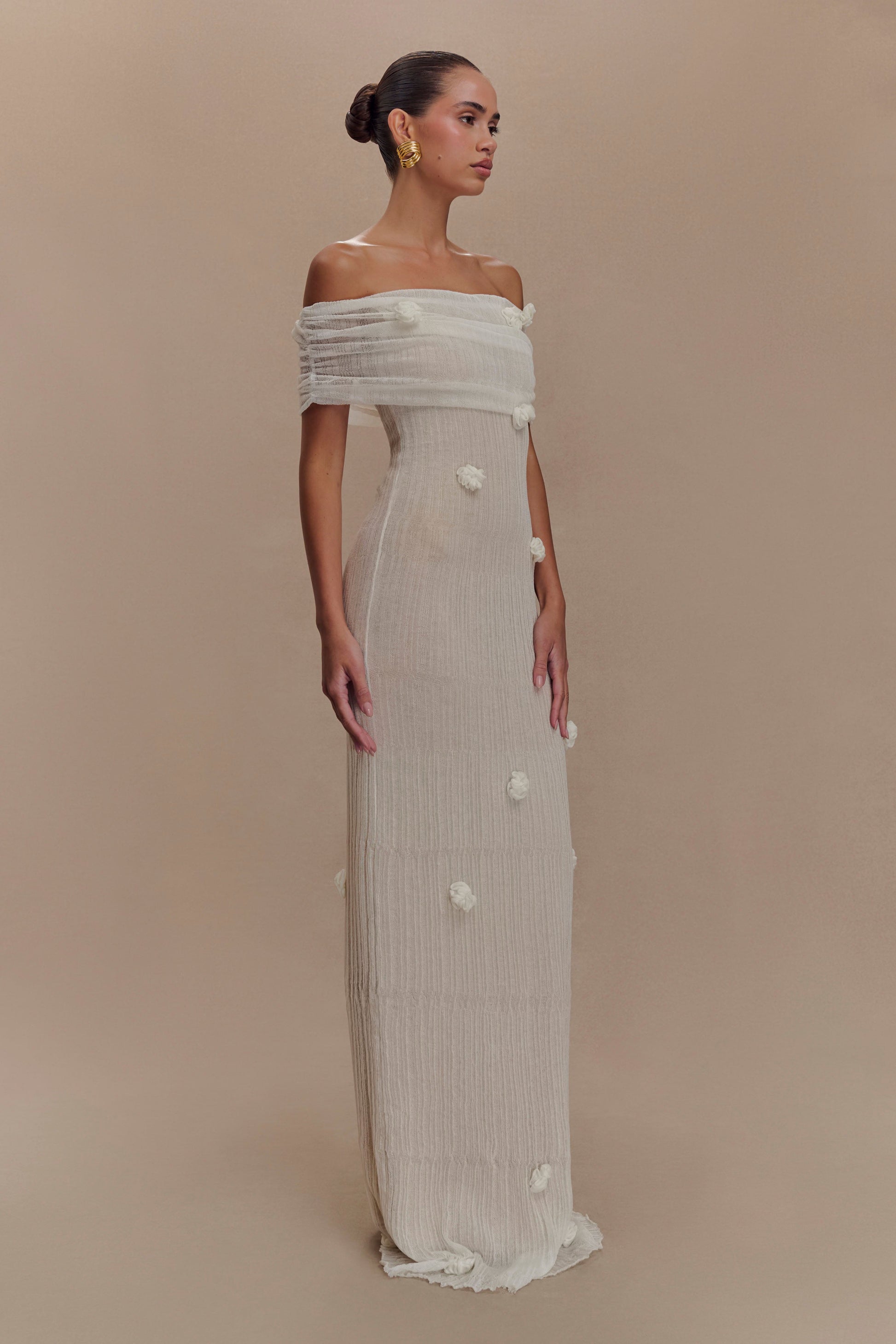 Brynn Orchid Knit Maxi Dress - Ivory #4