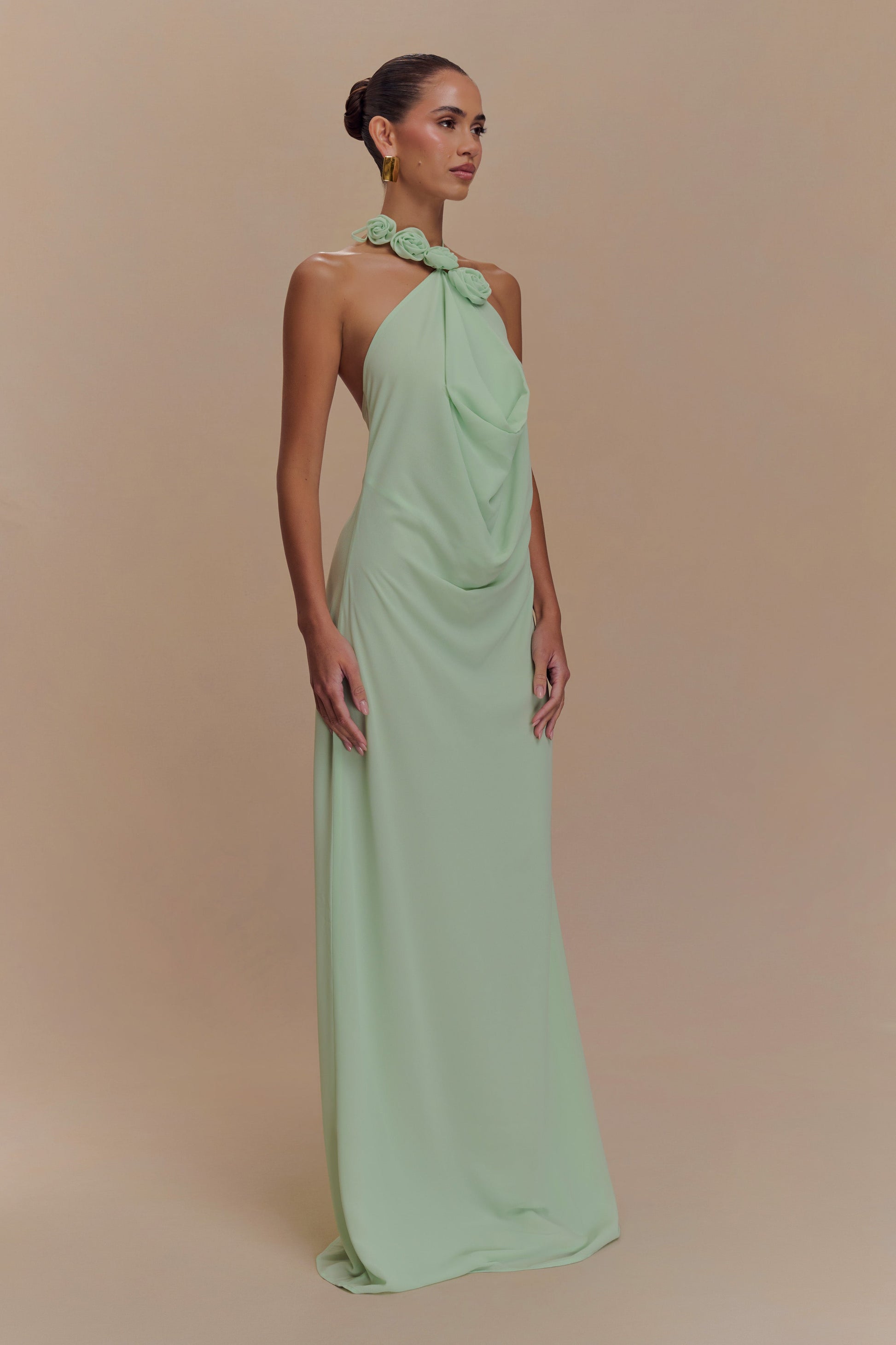 Rosalia Cowl Neck Maxi Dress - Sage #4