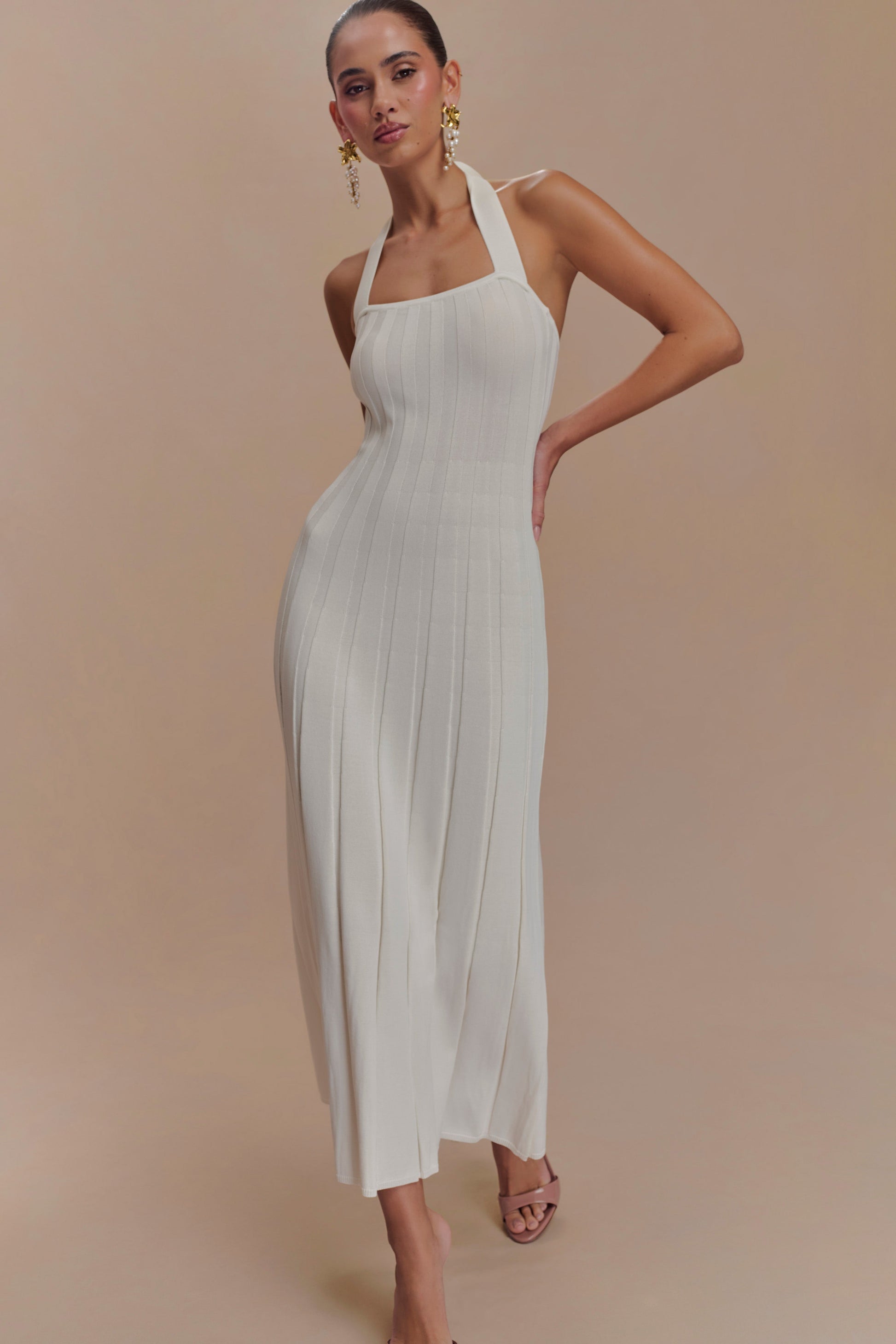 Jacqui Halter Knit Midi Dress - Ivory #3