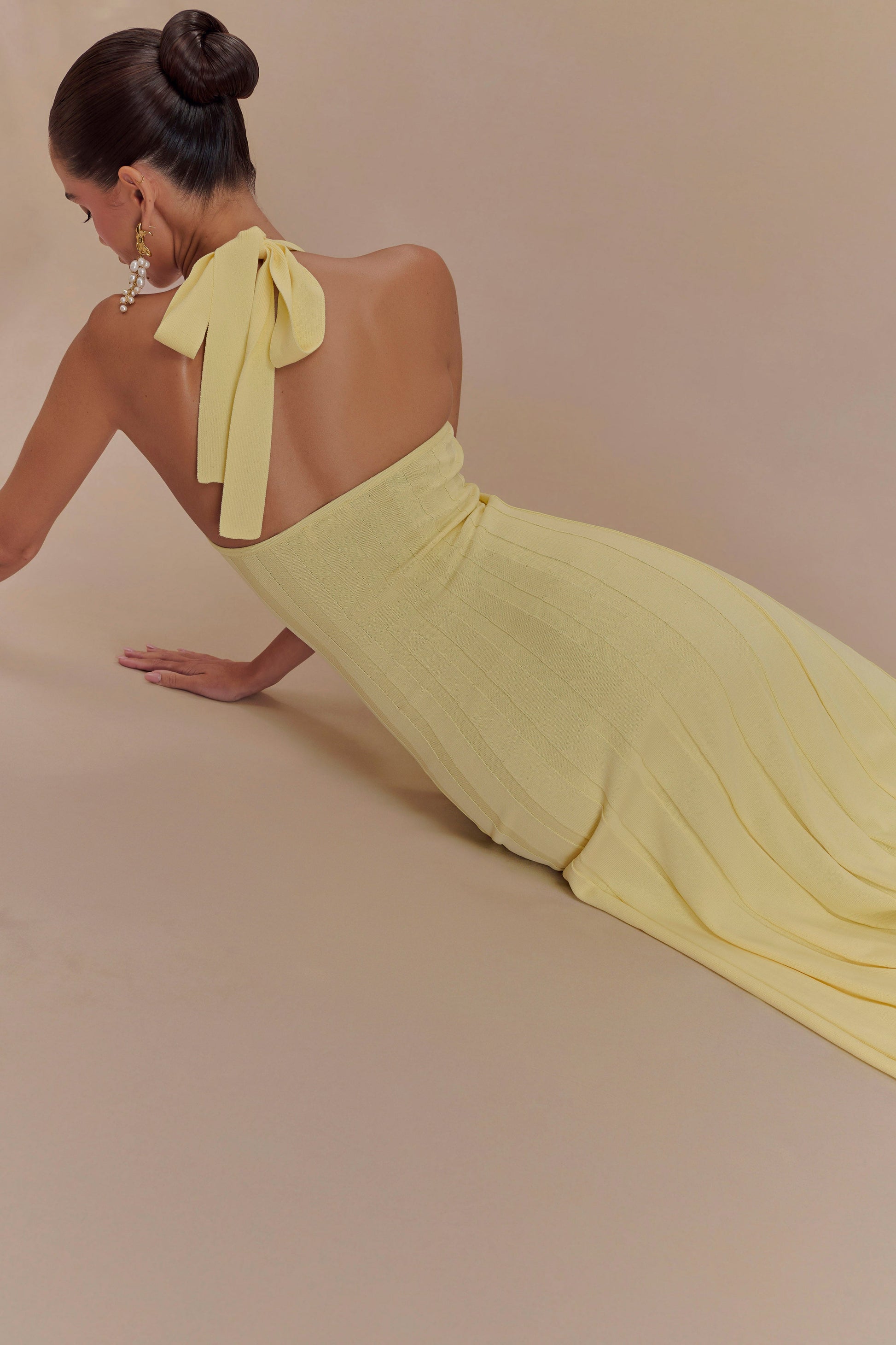 Jacqui Halter Knit Midi Dress - Lemon #3