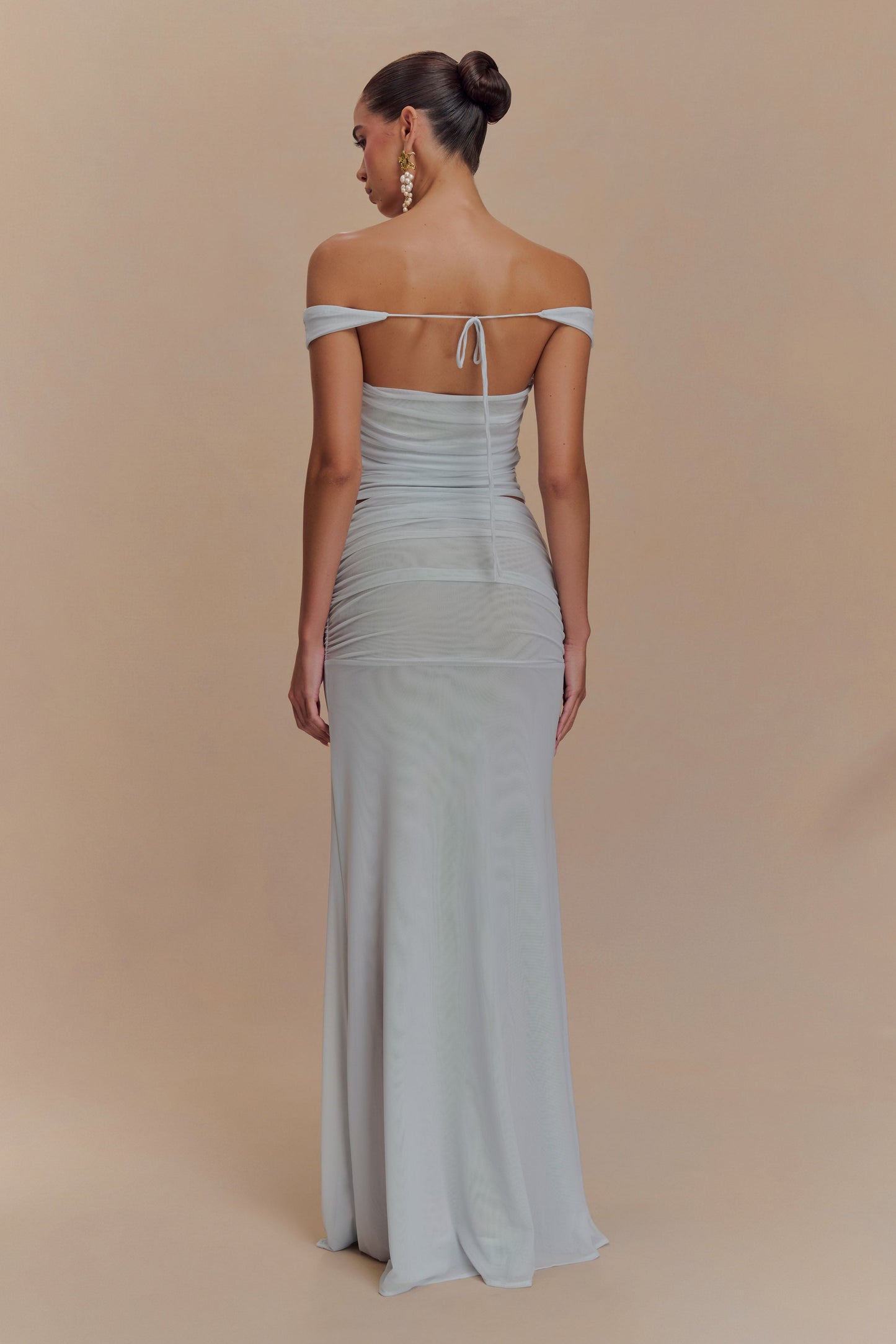 Arna Mesh Maxi Skirt - Pale Blue
