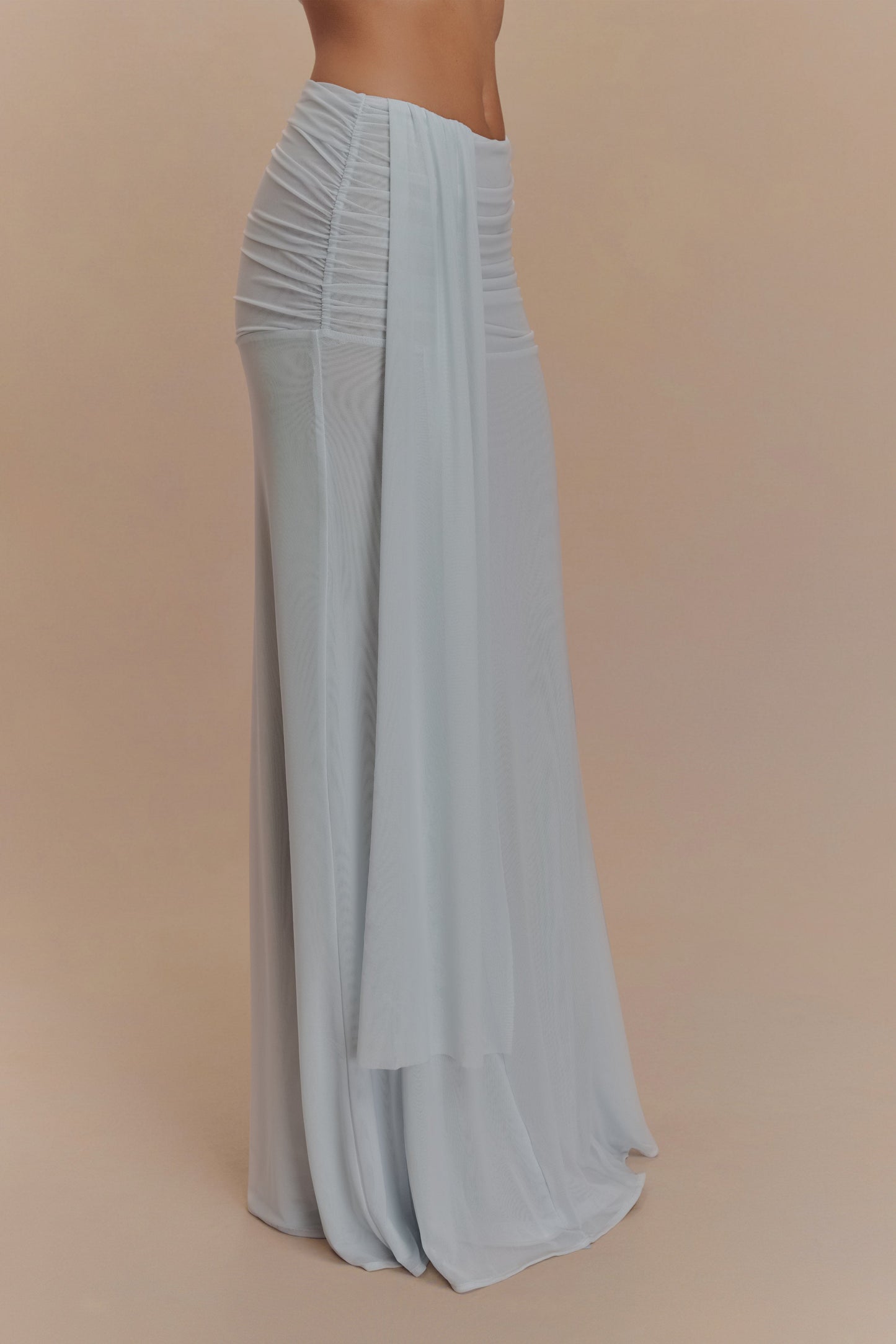 Arna Mesh Maxi Skirt - Pale Blue