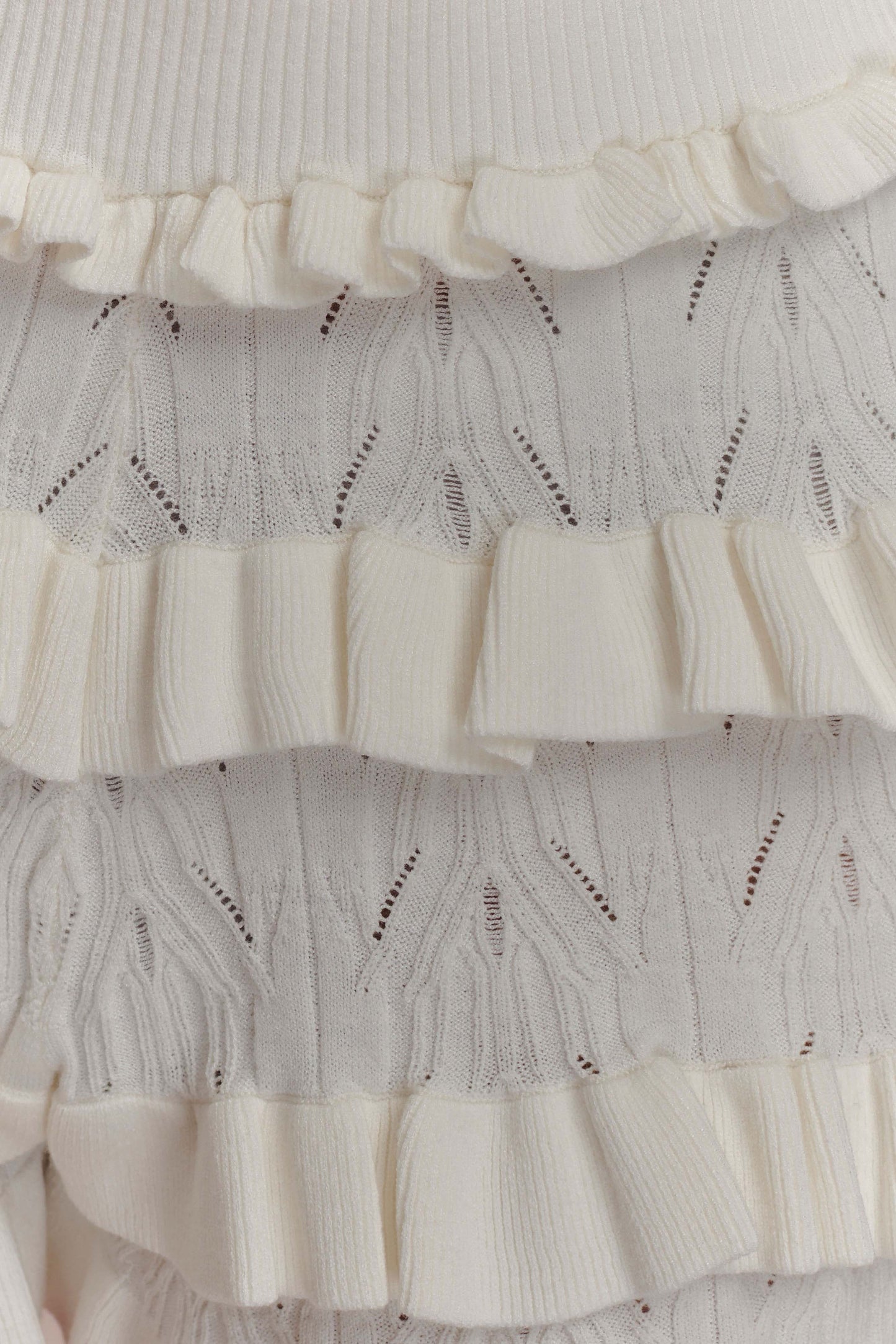 Amy Pointelle Knit Frill Bloomers - Ivory