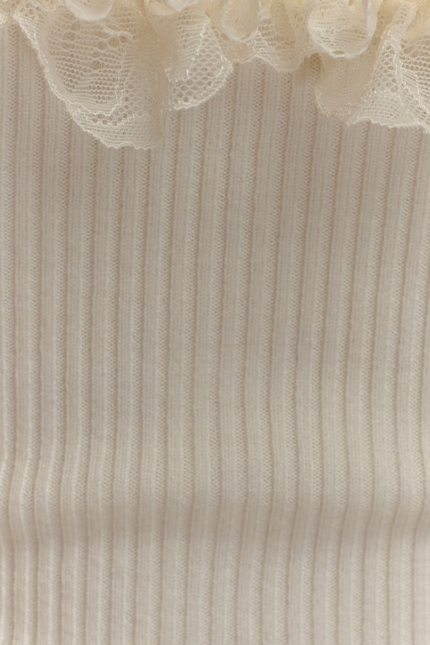 Shay Lace Ruffle Knit Top - Cream