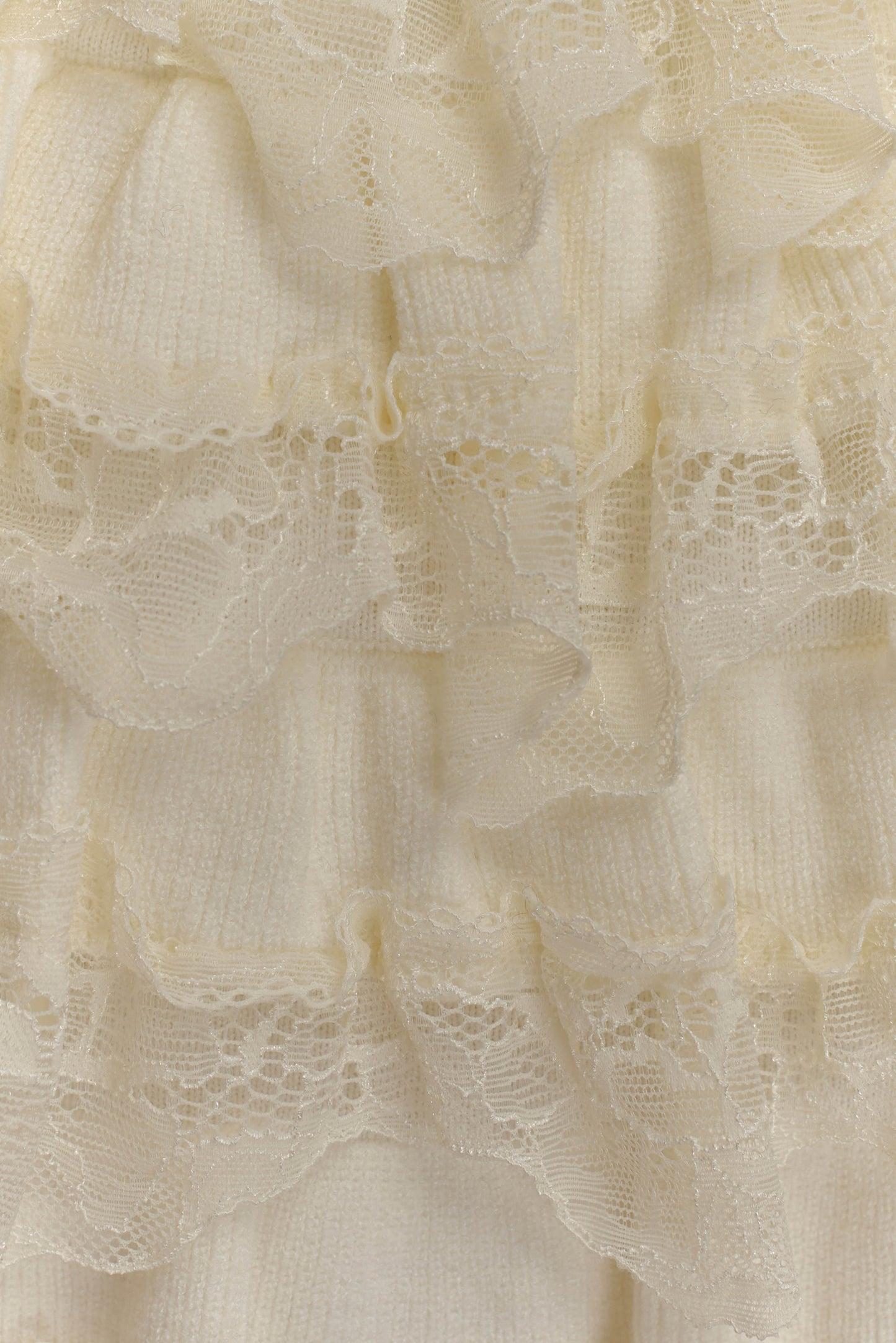 Margaret Lace Ruffle Mini Skort - Cream