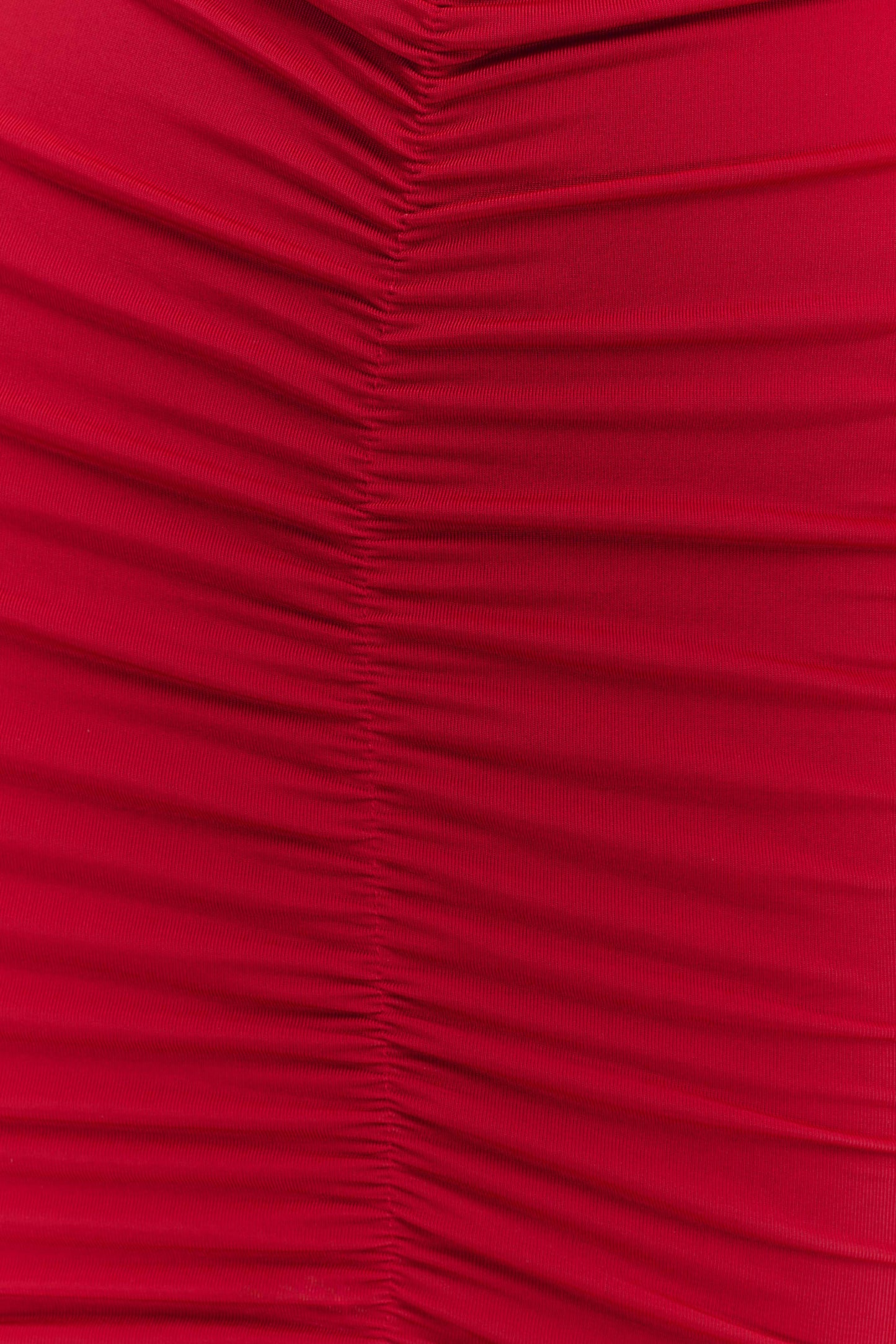 Caspian Slinky And Mesh Off Shoulder Mini Dress - Ruby