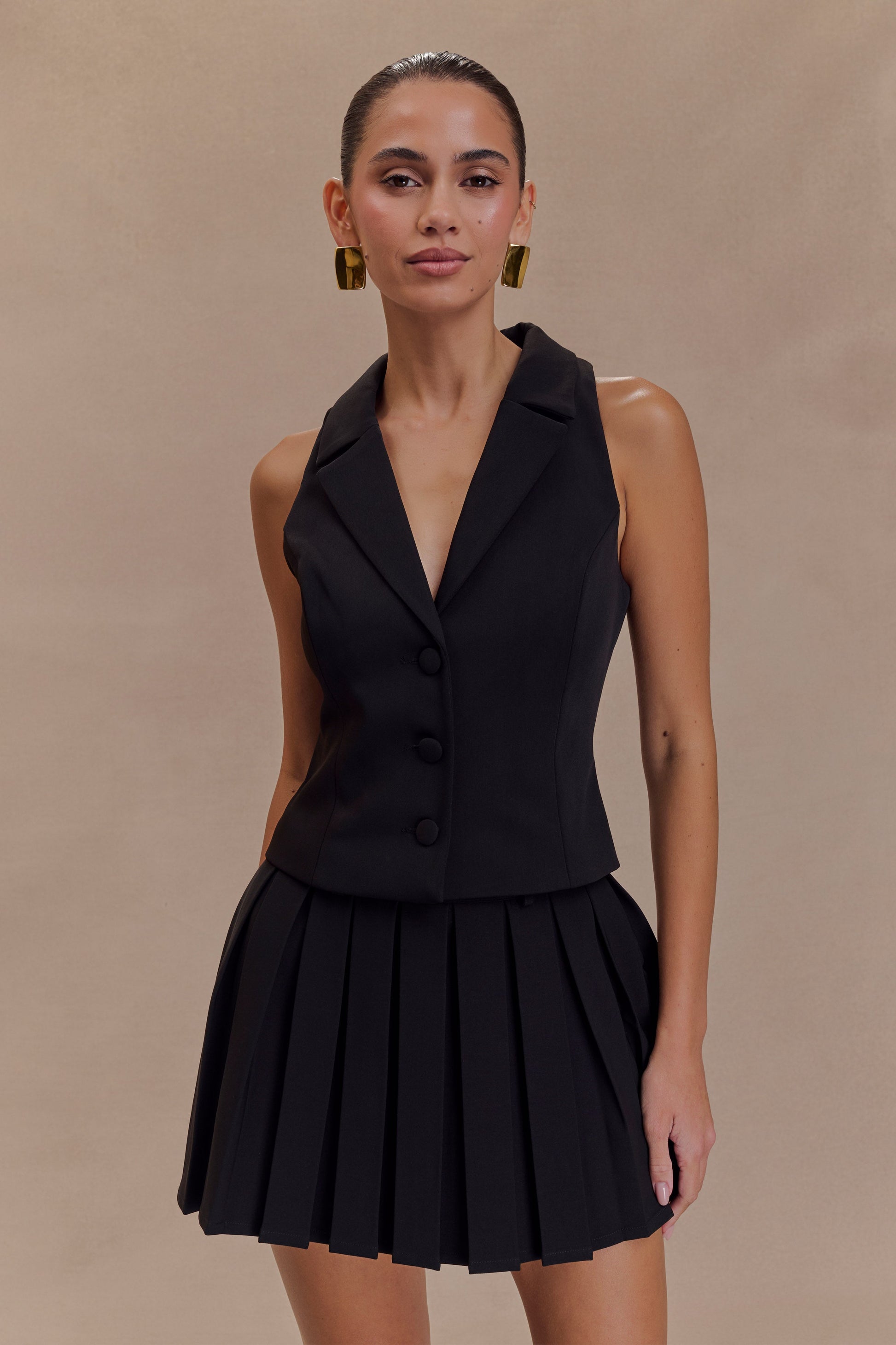 Mura Pleated Mini Skirt - Black #4