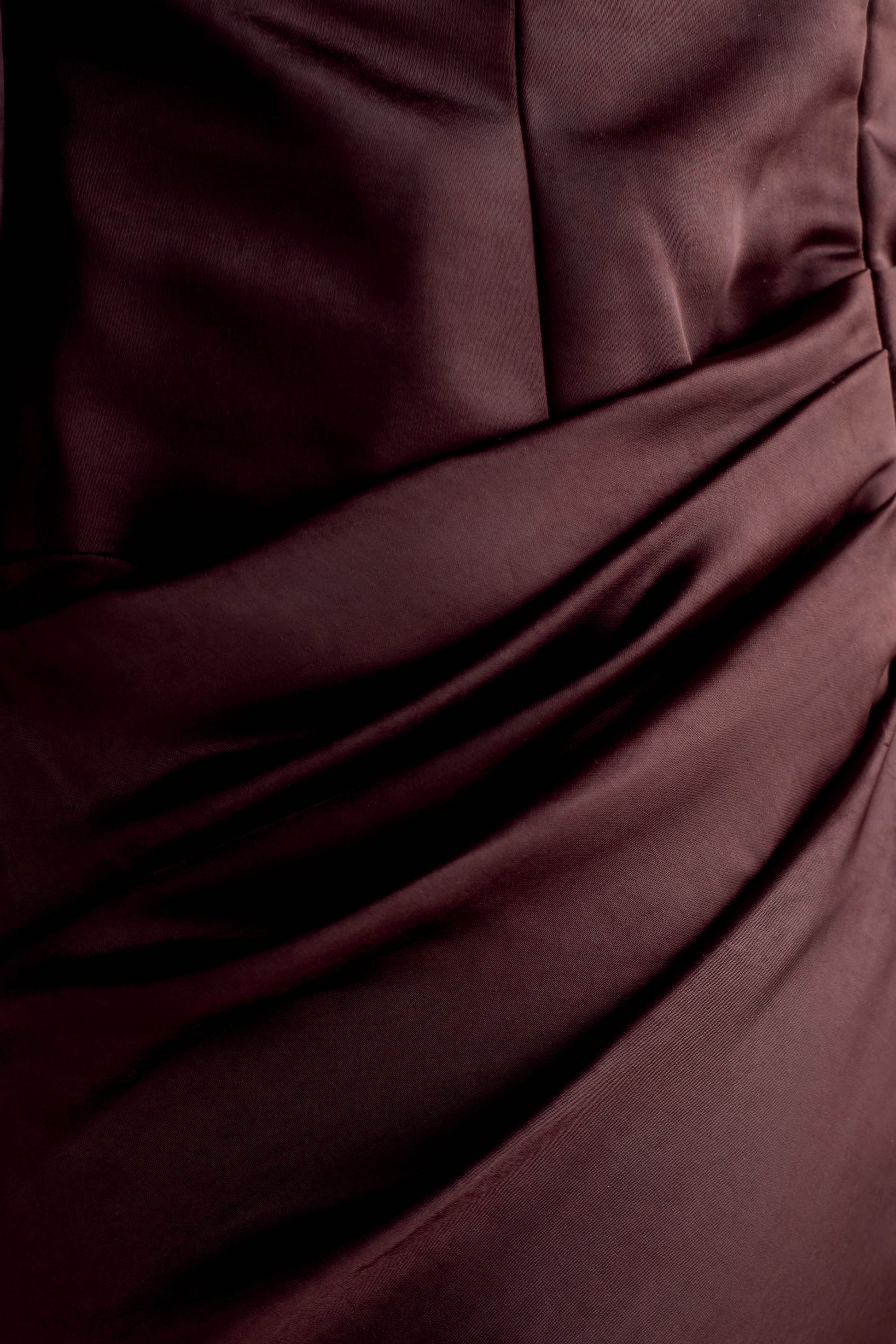 Iris Long Sleeve Satin Maxi Dress - Dark Chocolate #9