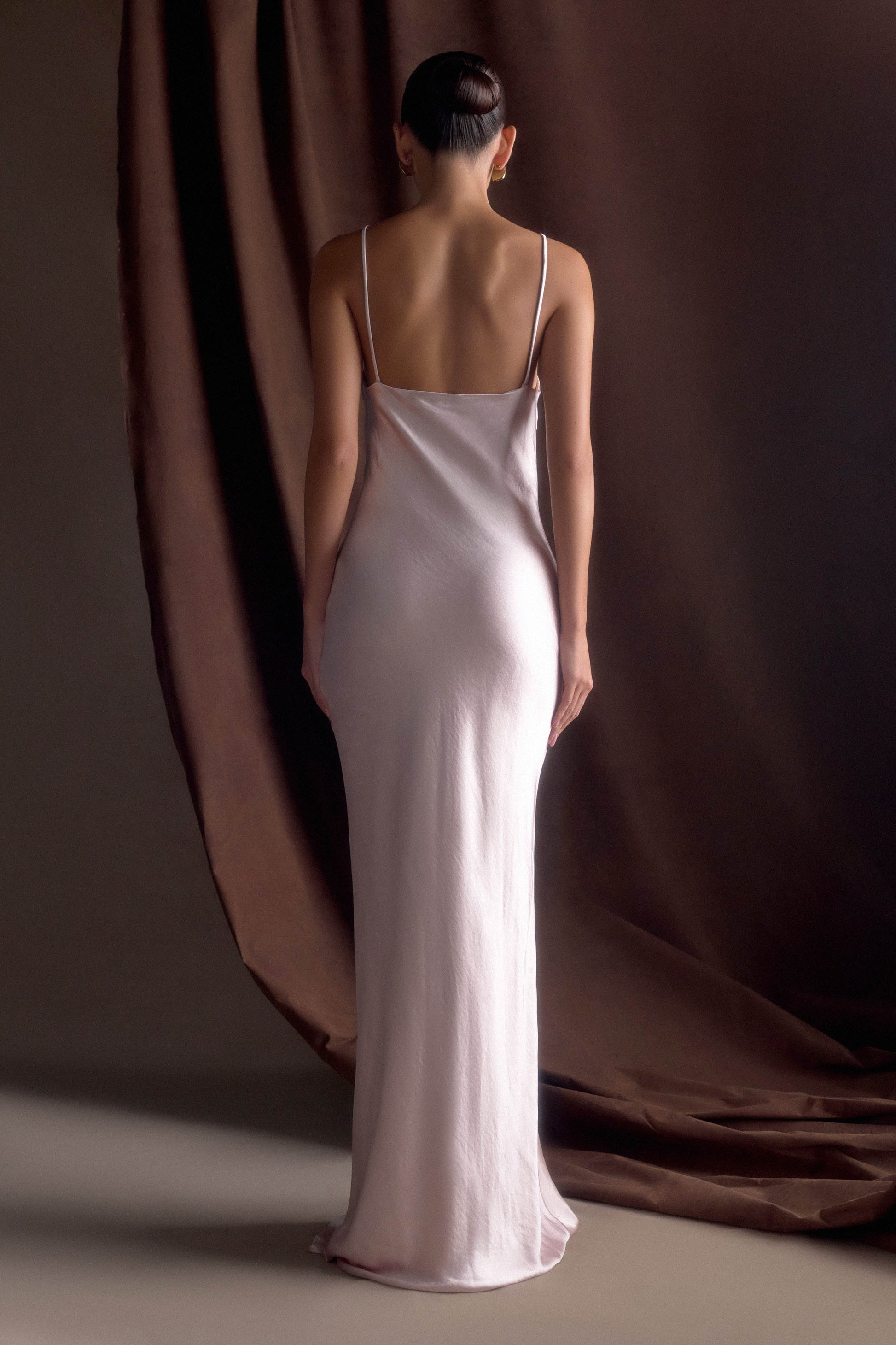 Lilly Sweetheart Satin Maxi Dress - Soft Pink #2