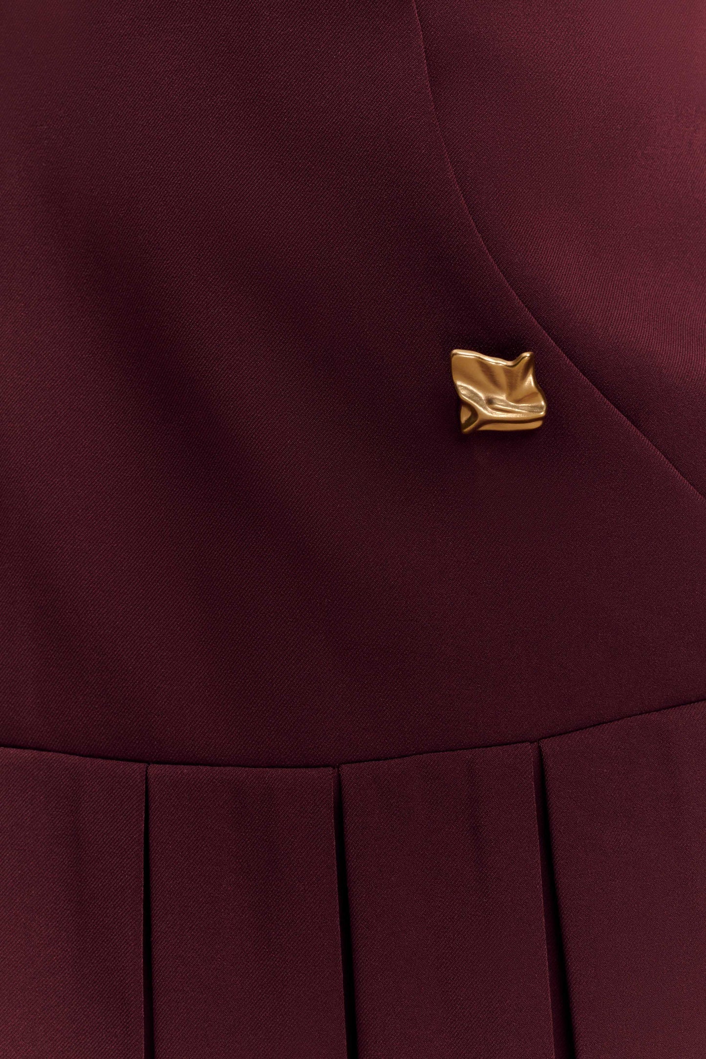 Mackenzie Sleeveless Pleated Mini Dress - Mahogany