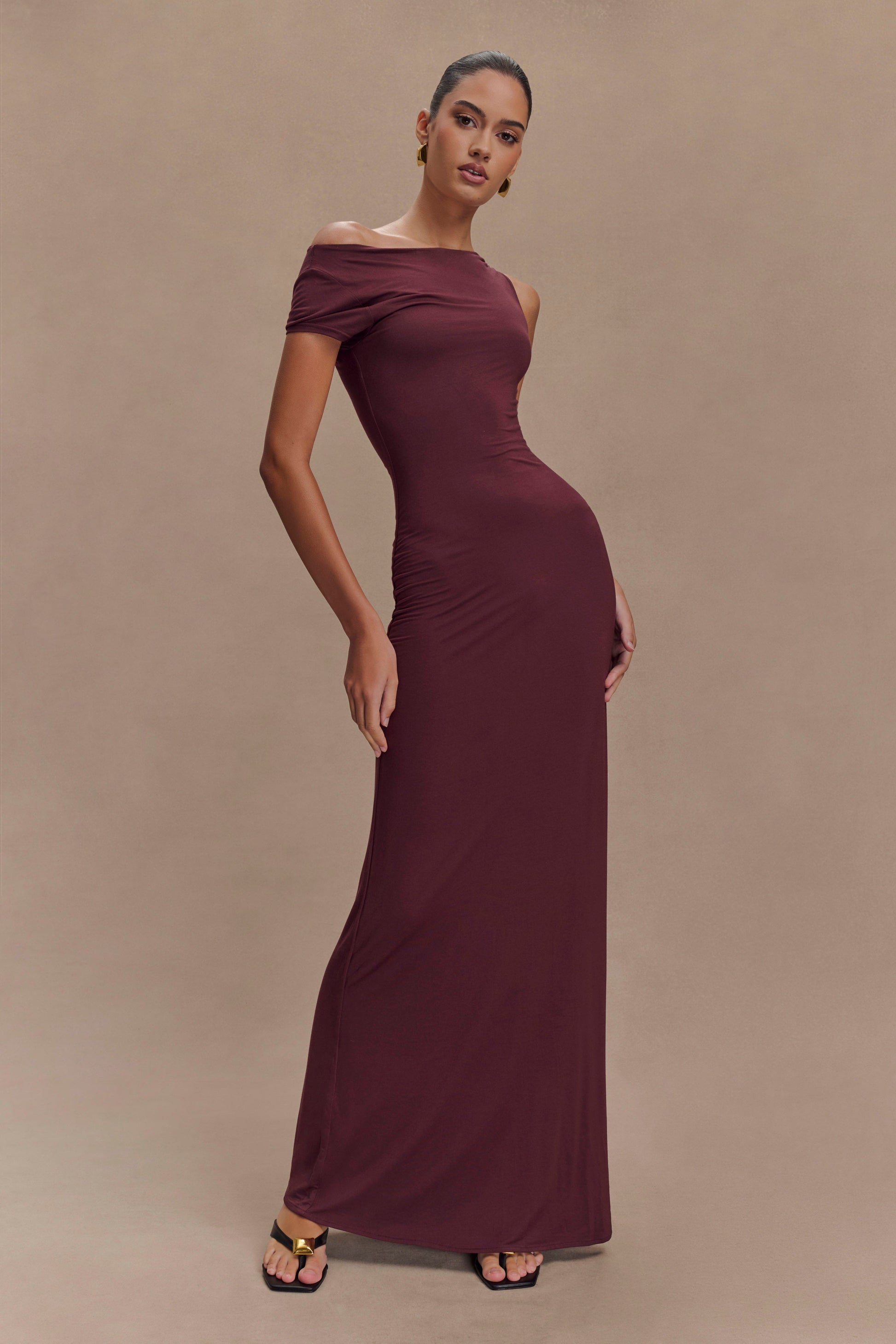 Tamsin Short Sleeve Modal Maxi Dress - Mahogany #6