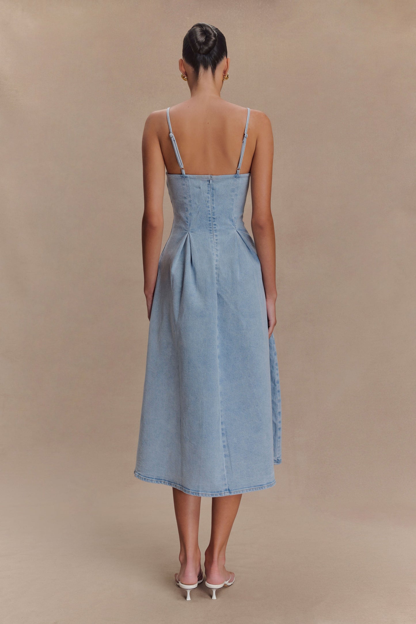 Harlyn Denim Midi Dress - Light Blue