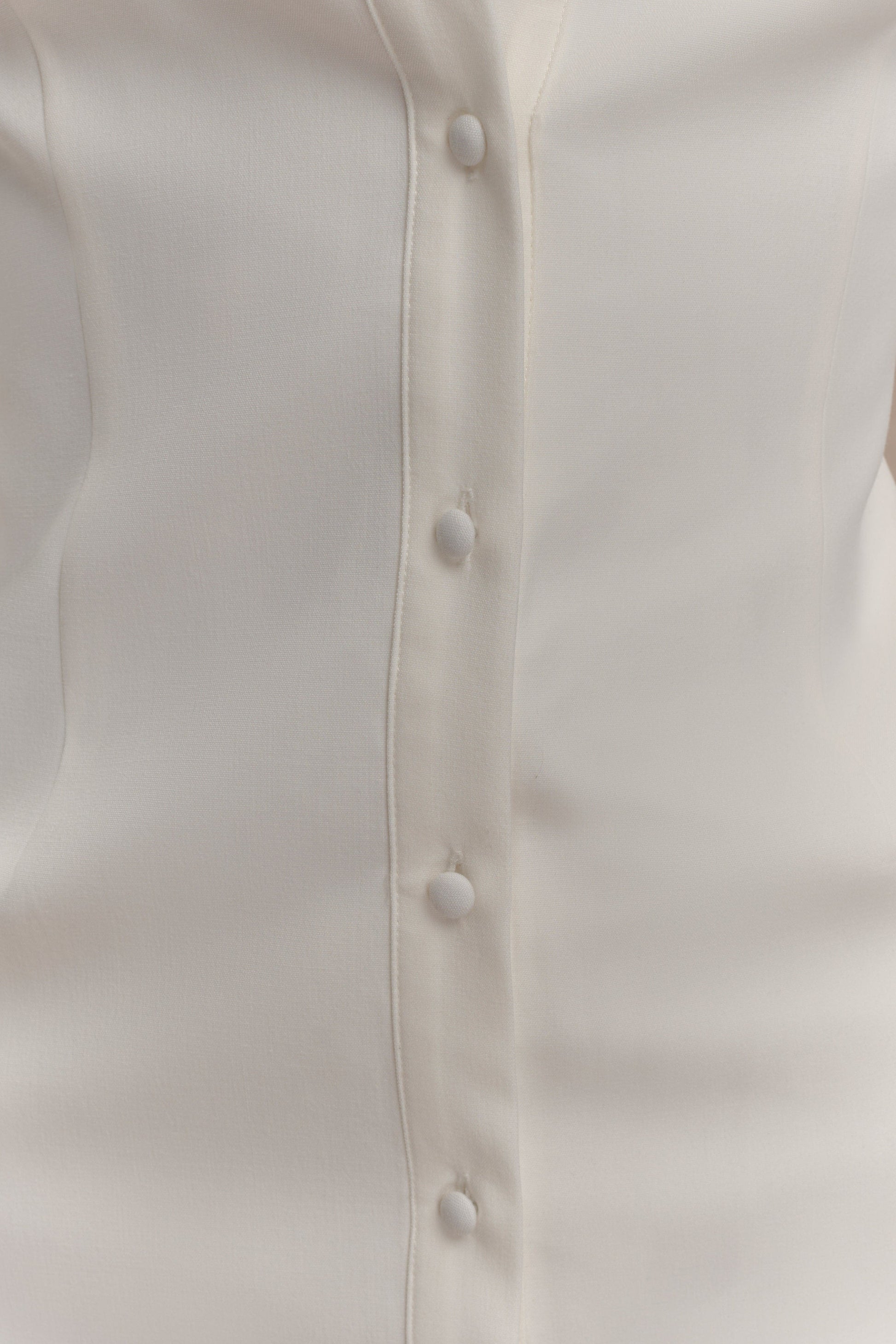 Dorian Fitted Shirt Midi Dress - White #8