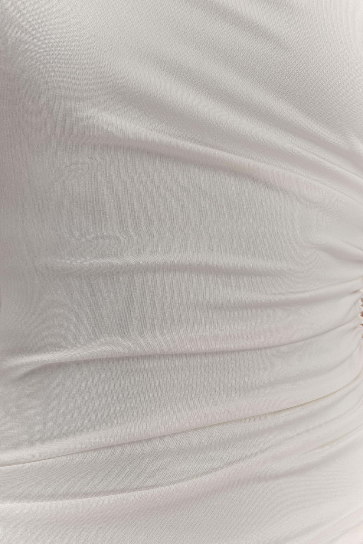 Chloe Peached Jersey One Shoulder Midi Dress - Ivory