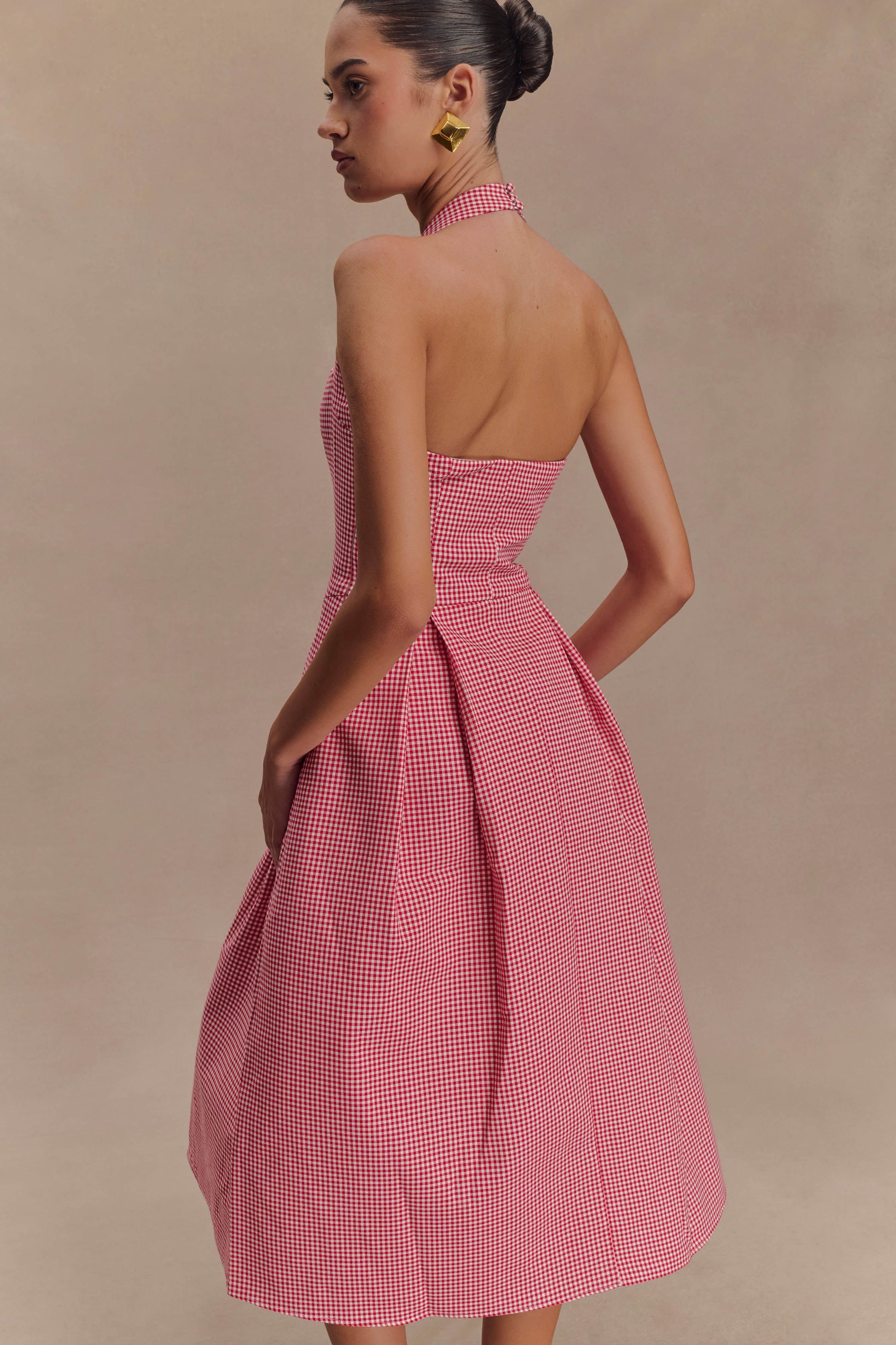 Juana Halter Midi Dress - Red Gingham #4