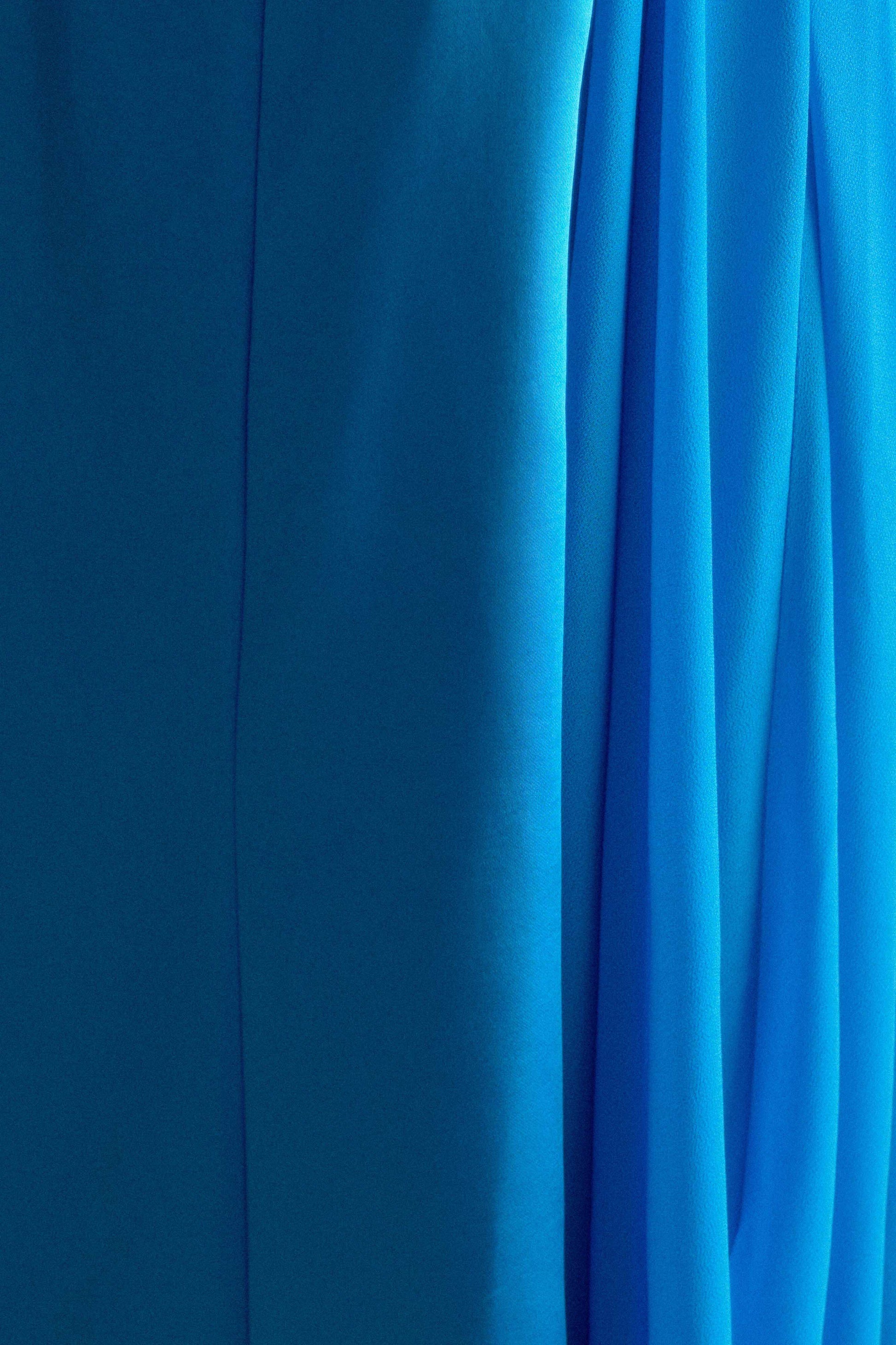 Rosella Satin Strapless Maxi Dress - Cyan Blue #8