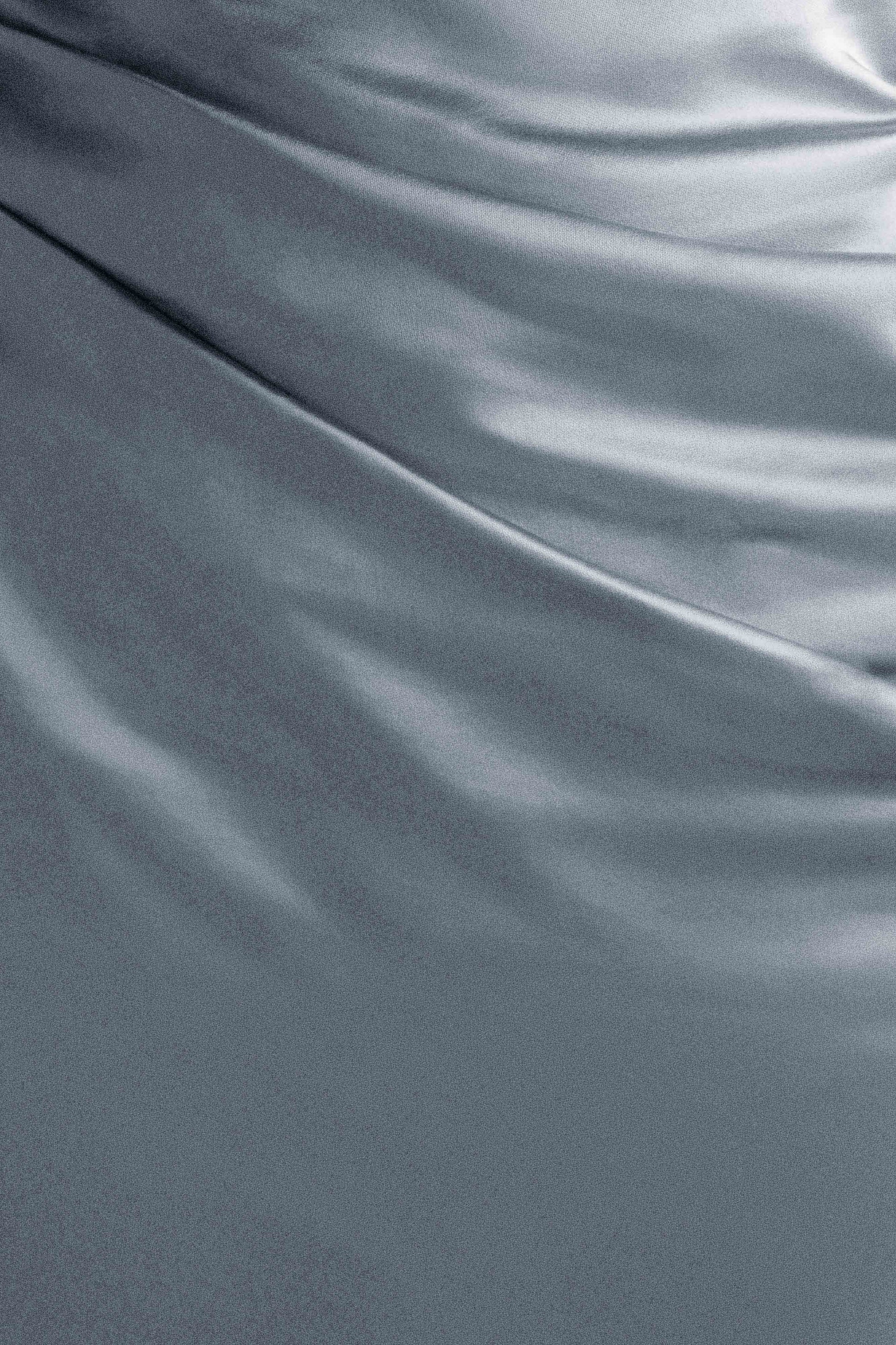 Dalia Off Shoulder Satin Maxi Dress - Frosted Blue #9