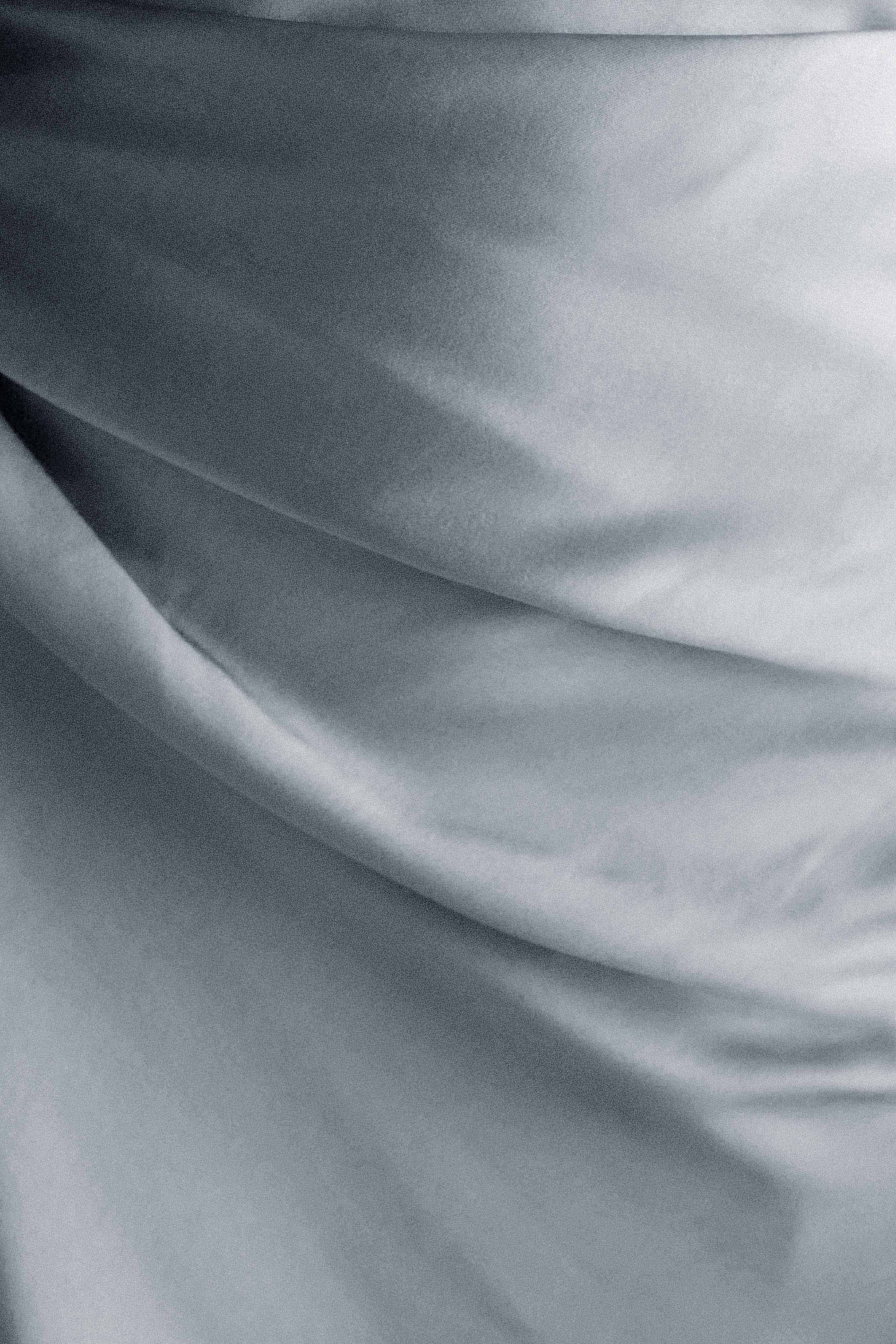 Iris Long Sleeve Satin Maxi Dress - Frosted Blue #11