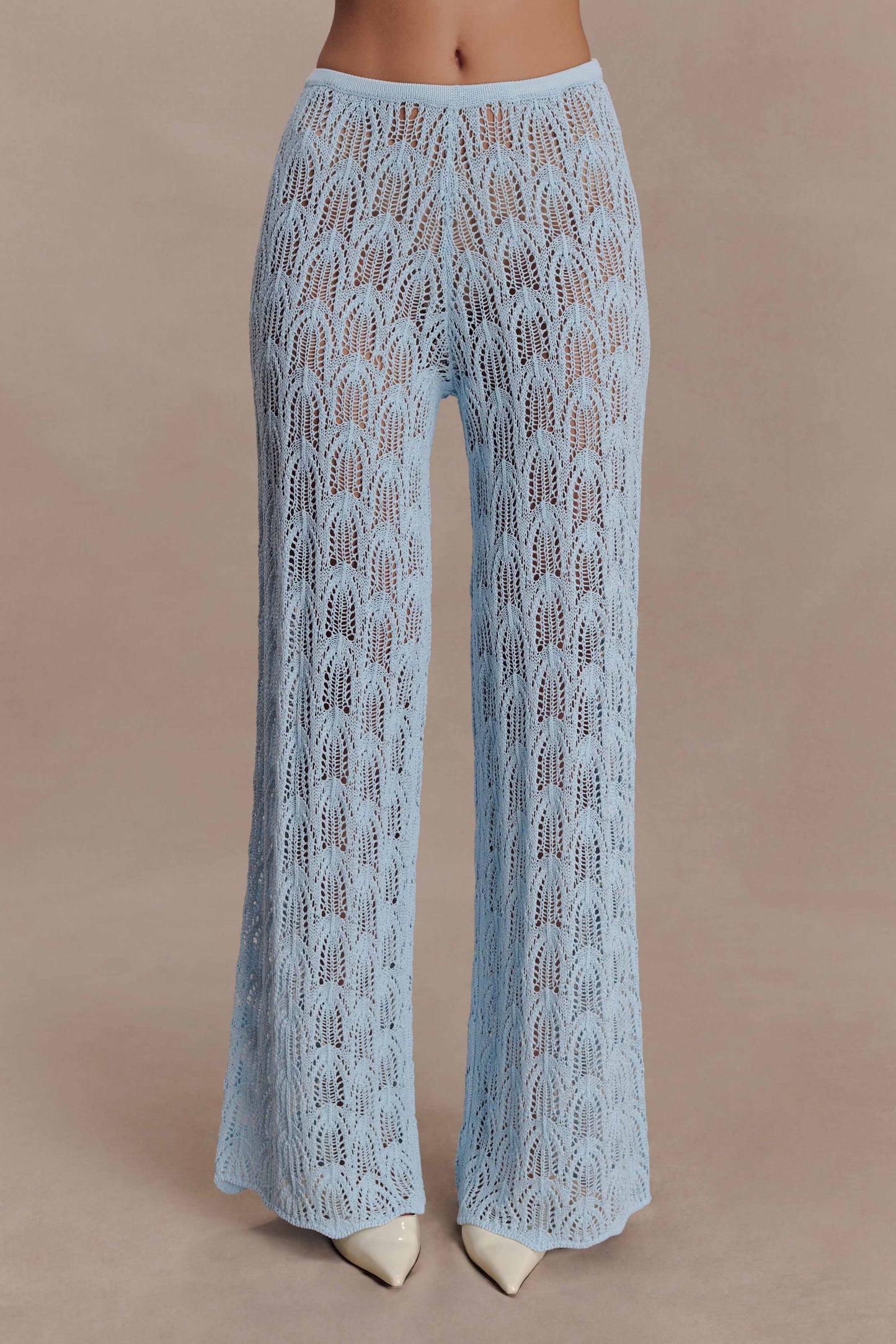 Glinda Crochet Pants - Light Blue