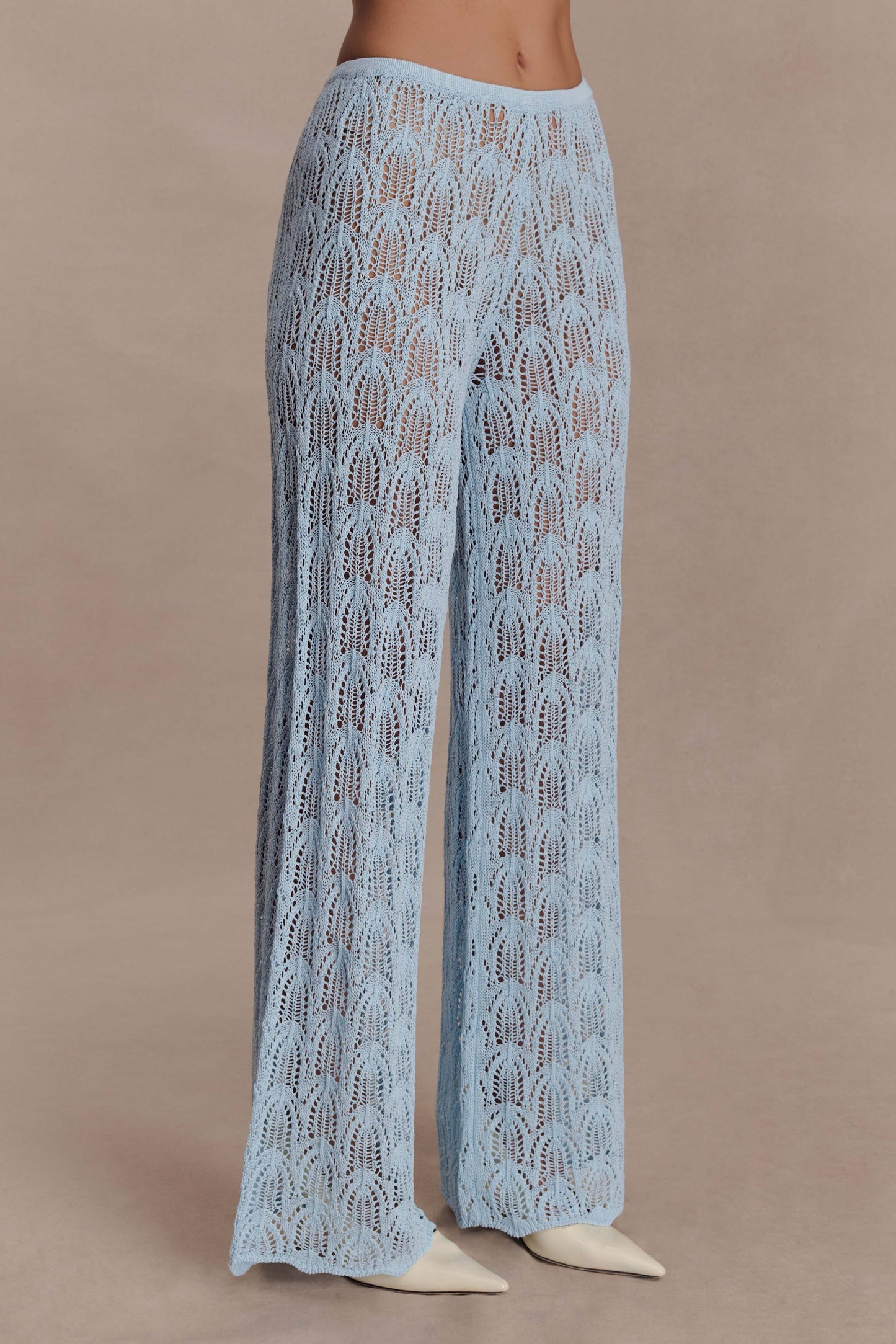 Glinda Crochet Pants - Light Blue
