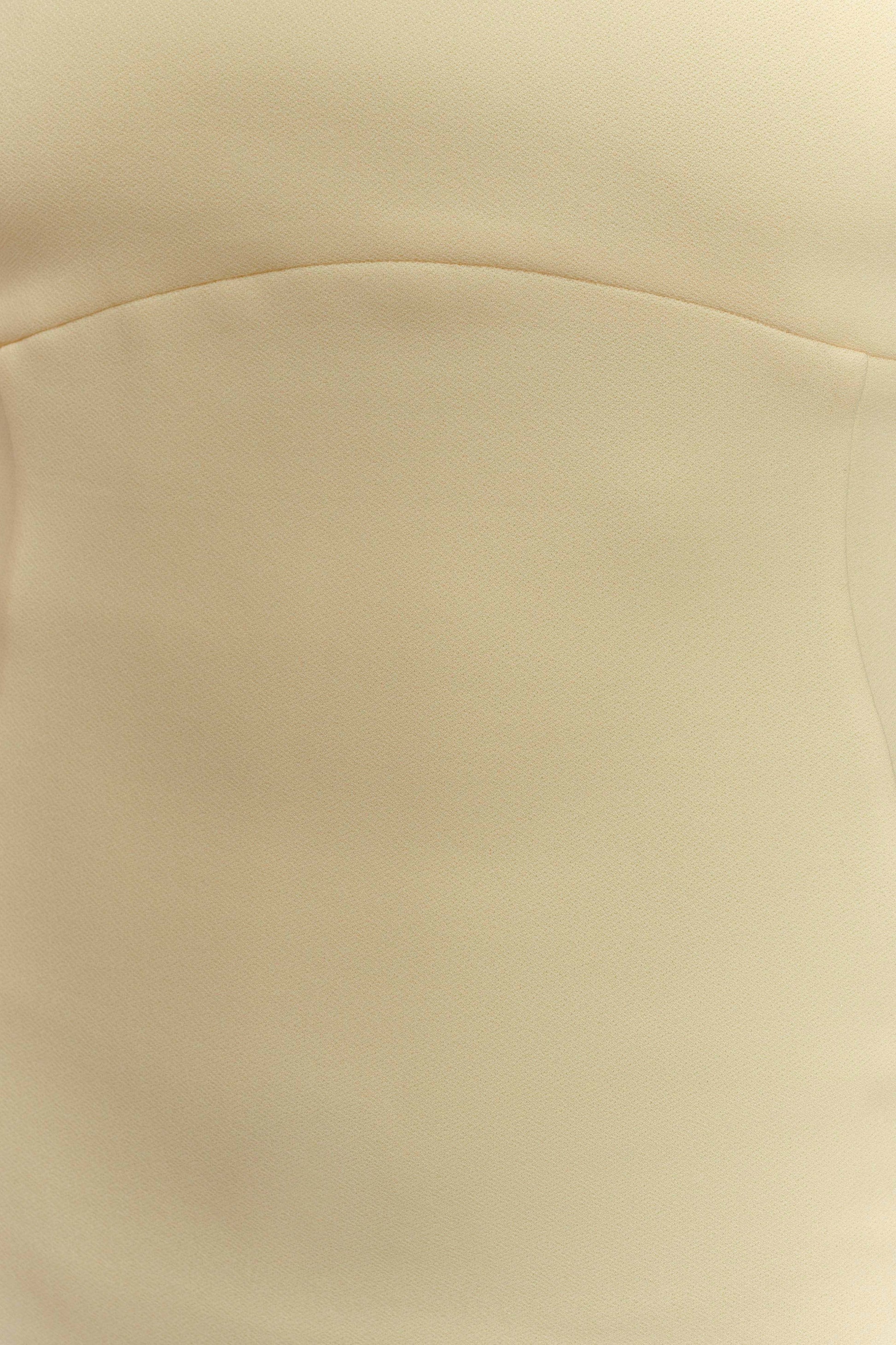 Amelita Suiting Halter Midi Dress - Pale Lemon #6