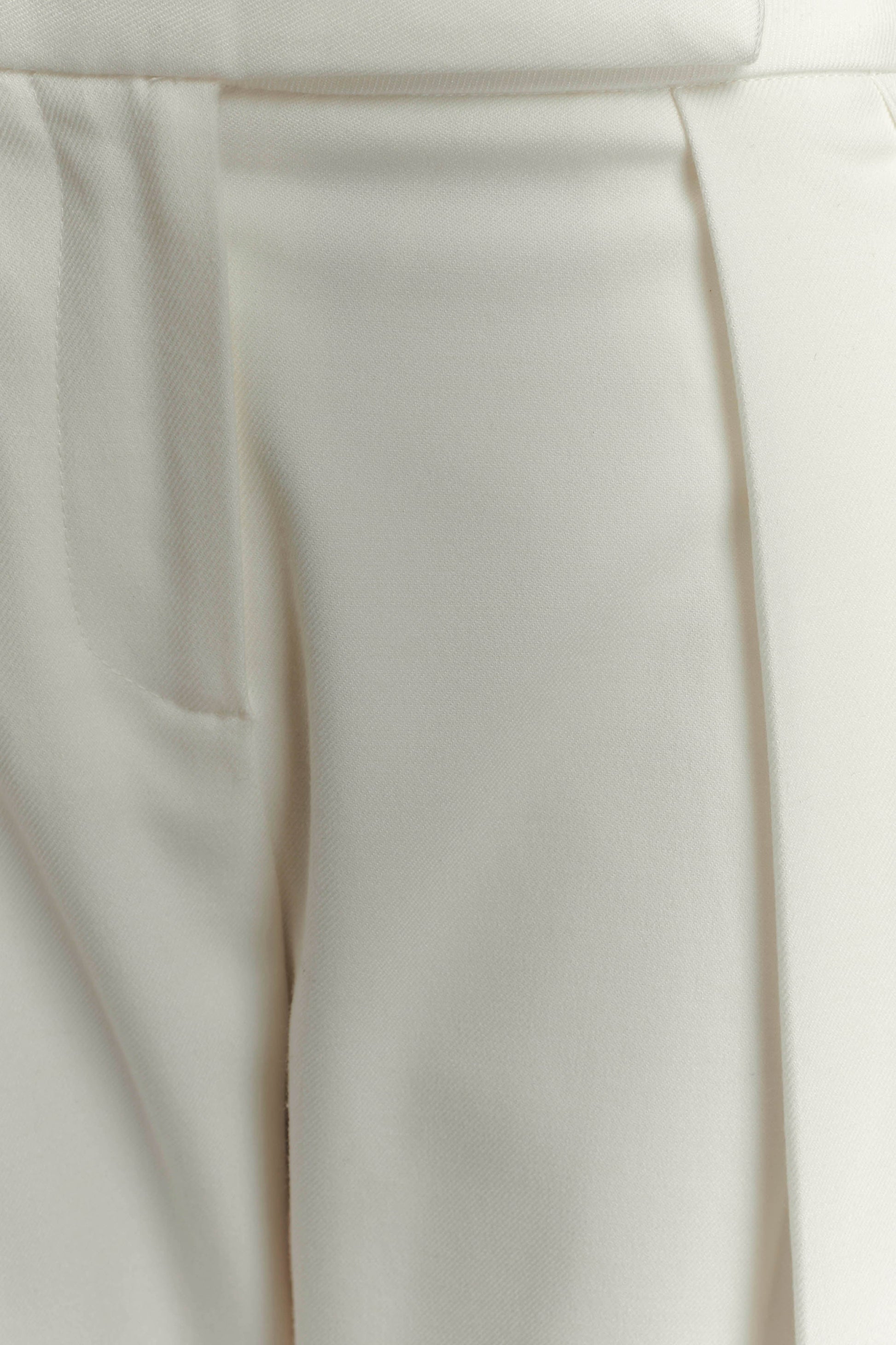Penelope Pleated High Waisted Pants - Ivory #7