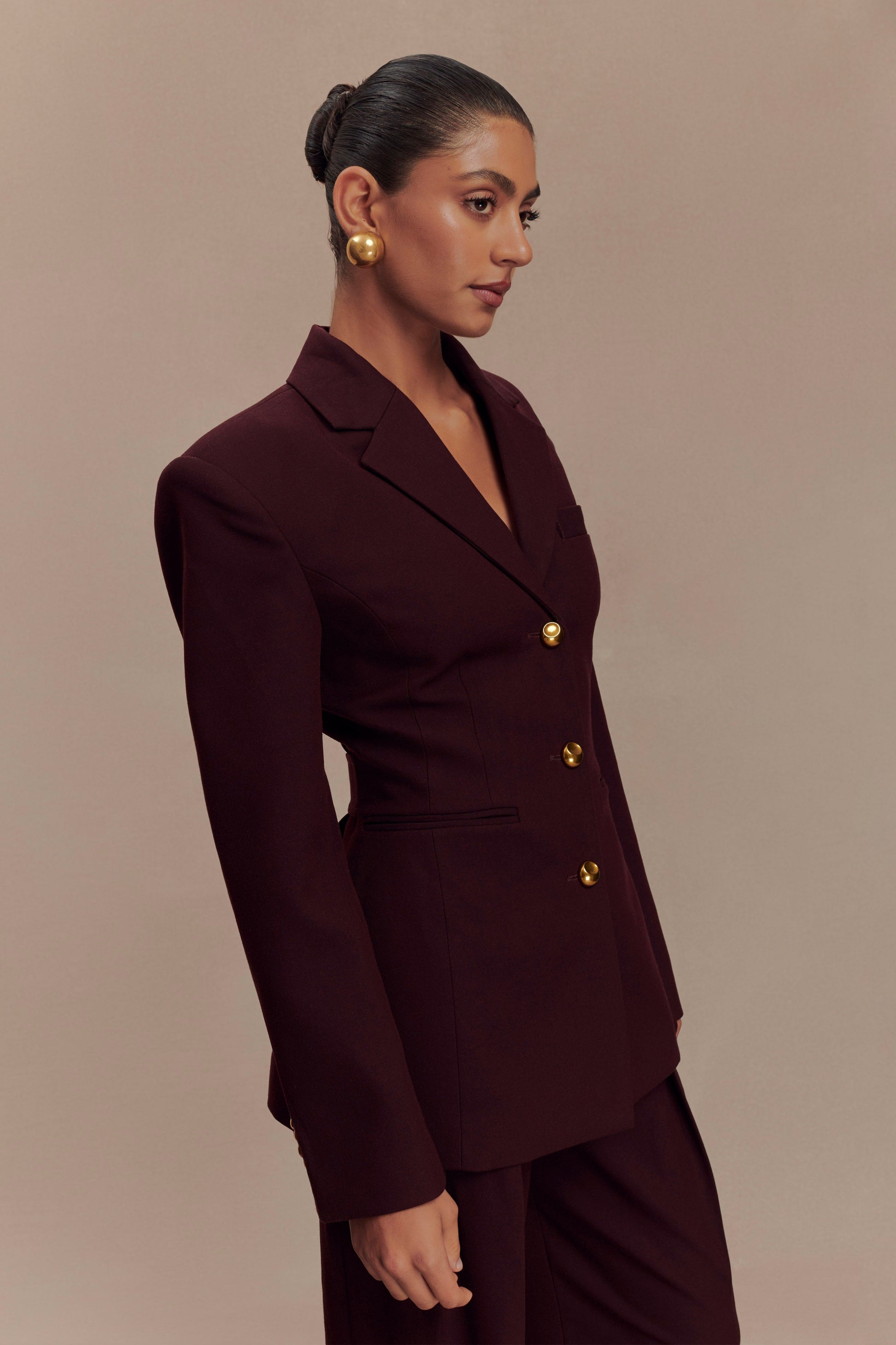 Bellamy Cinched Blazer - Mahogany #5