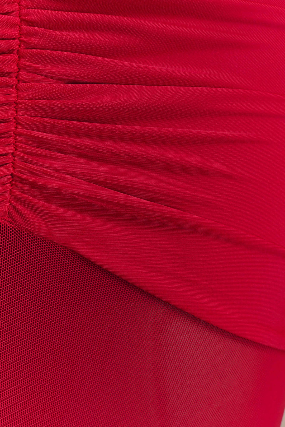 Delaney Slinky And Mesh Maxi Dress - Red