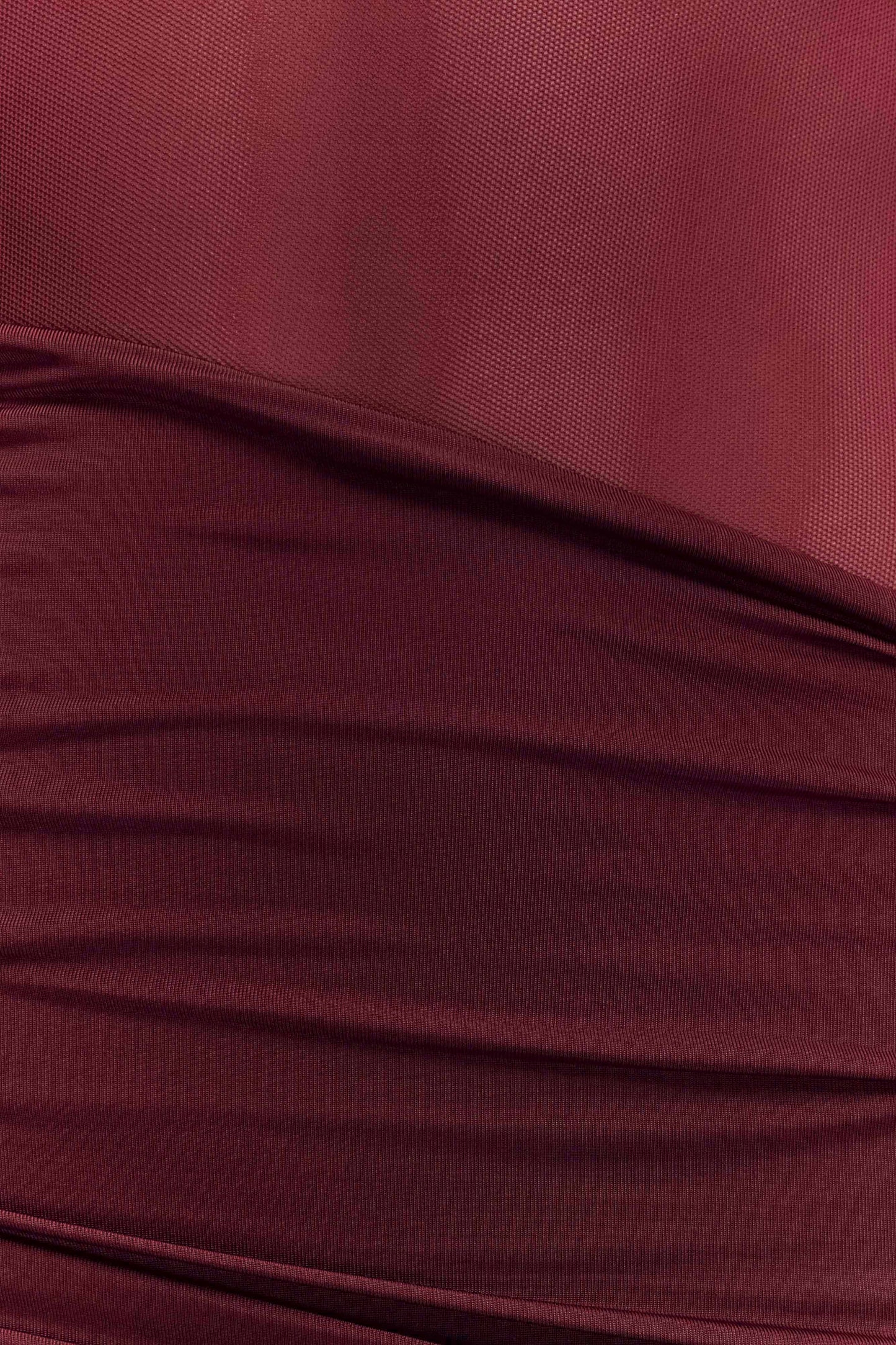 Dallas One Shoulder Mesh Maxi Dress - Burgundy