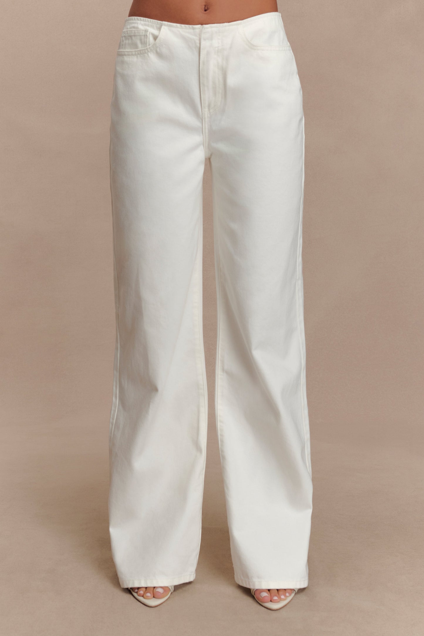 Caitlin Mid Rise Denim Jeans - White